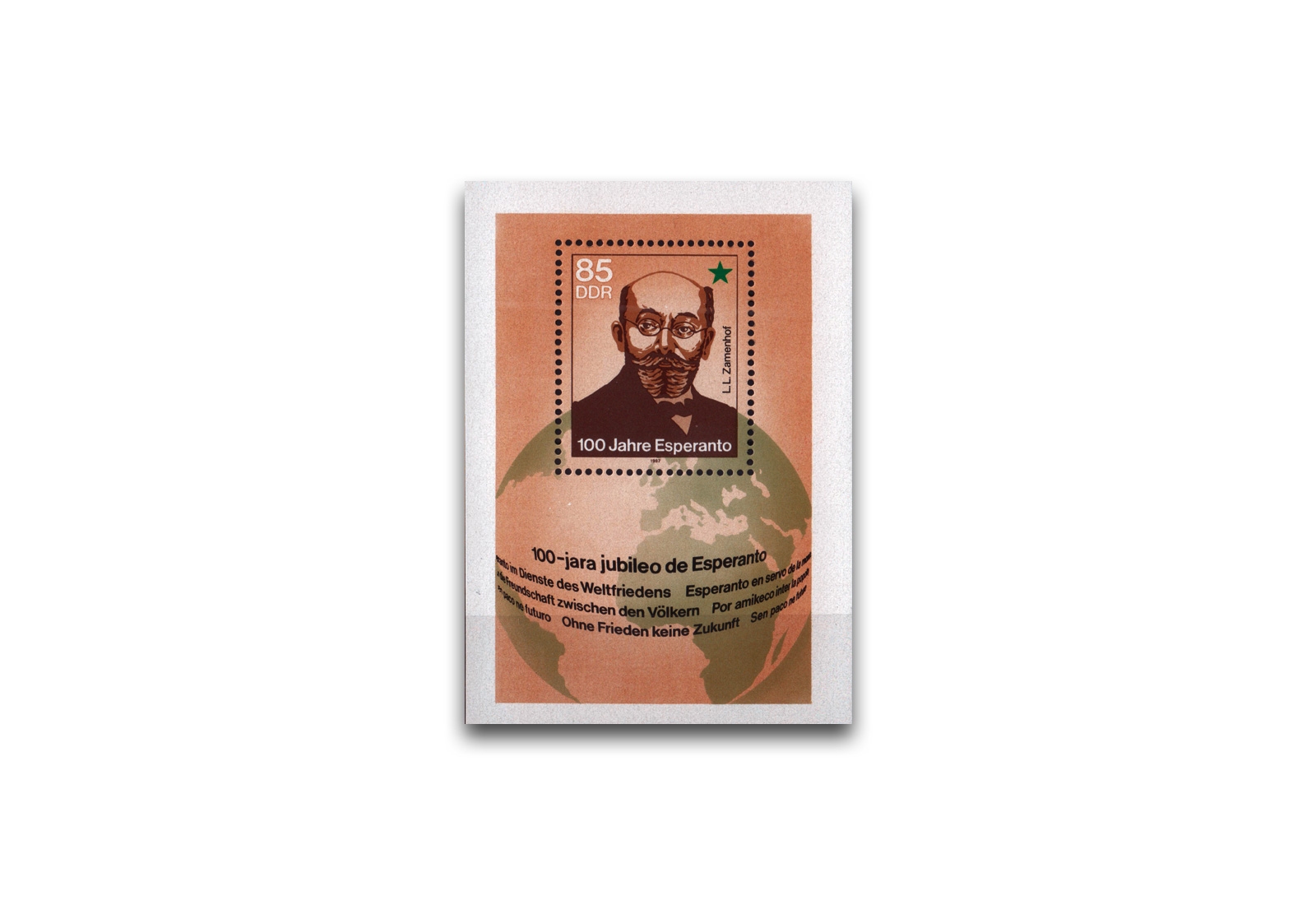 DDR Block 87 postfrisch 100 Jahre Esperanto 1987