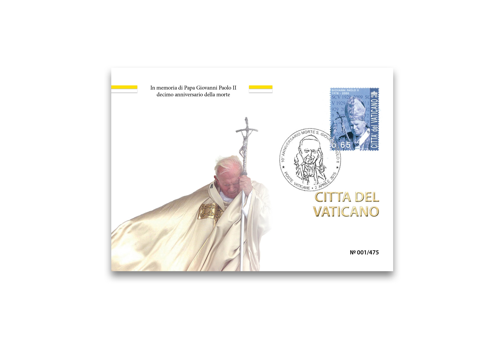 Kuvert für Numisbrief Vatikan zu Ehren 10. Todestag Johannes Paul II.