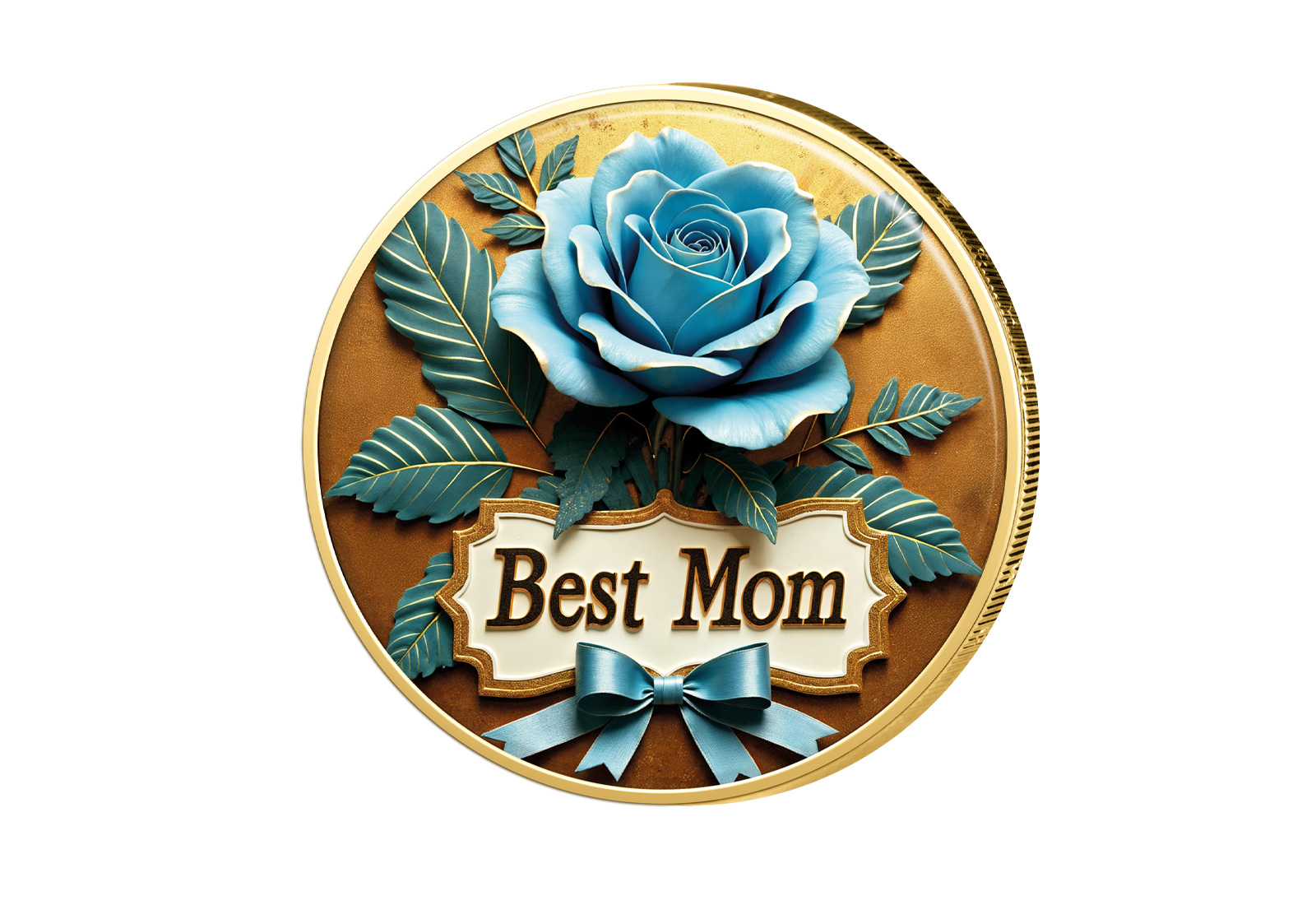 2 Euro vergoldet mit Farbmotiv Muttertag Best Mom