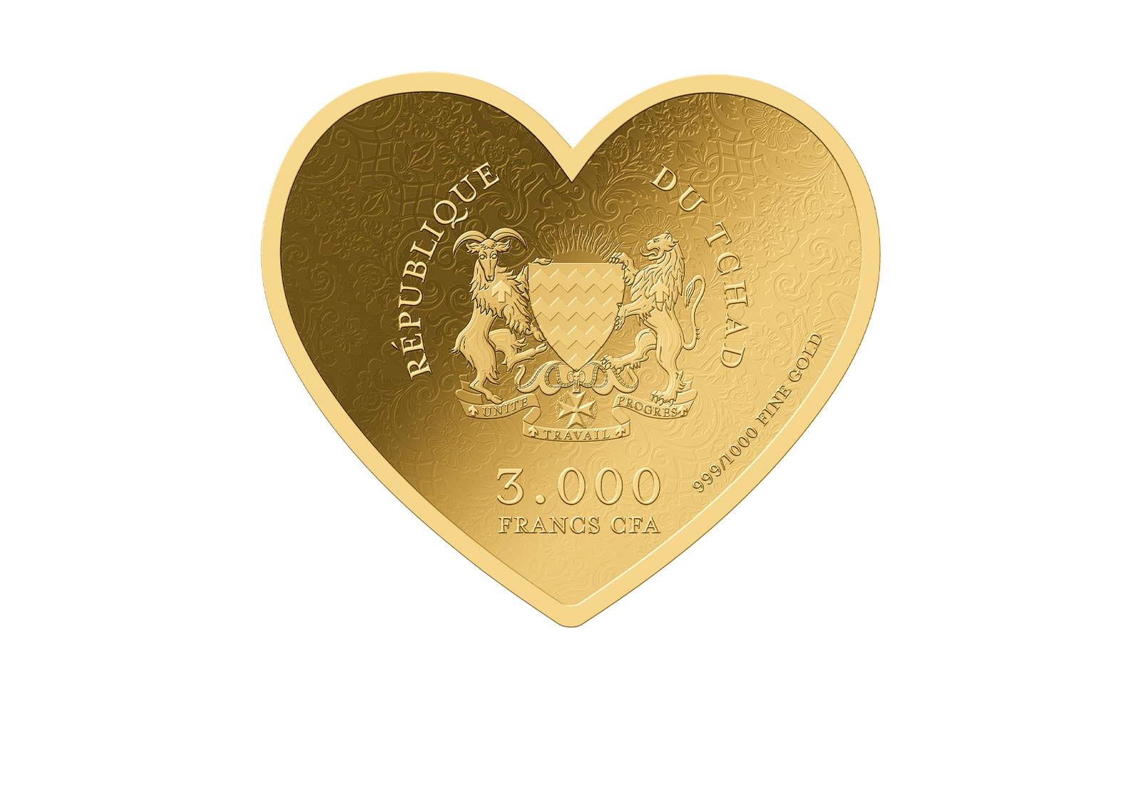 Goldmünze Motiv "Herz Katharina" 999/1000 Gold im Geschenketui