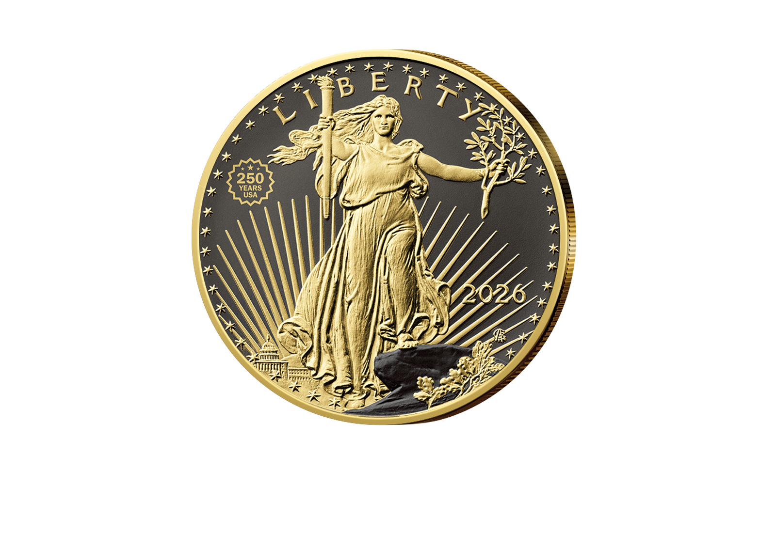 American Eagle 2026 USA 1 oz Gold mit Black-Platin-Veredelung und 250 Jahre Privy Mark
