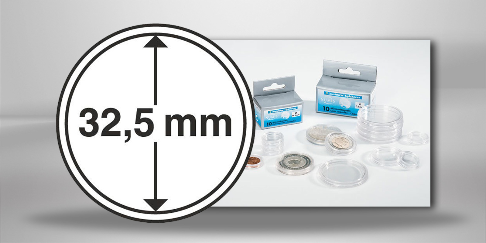 [32,5 mm] Leuchtturm Münzkapseln im 10er Pack