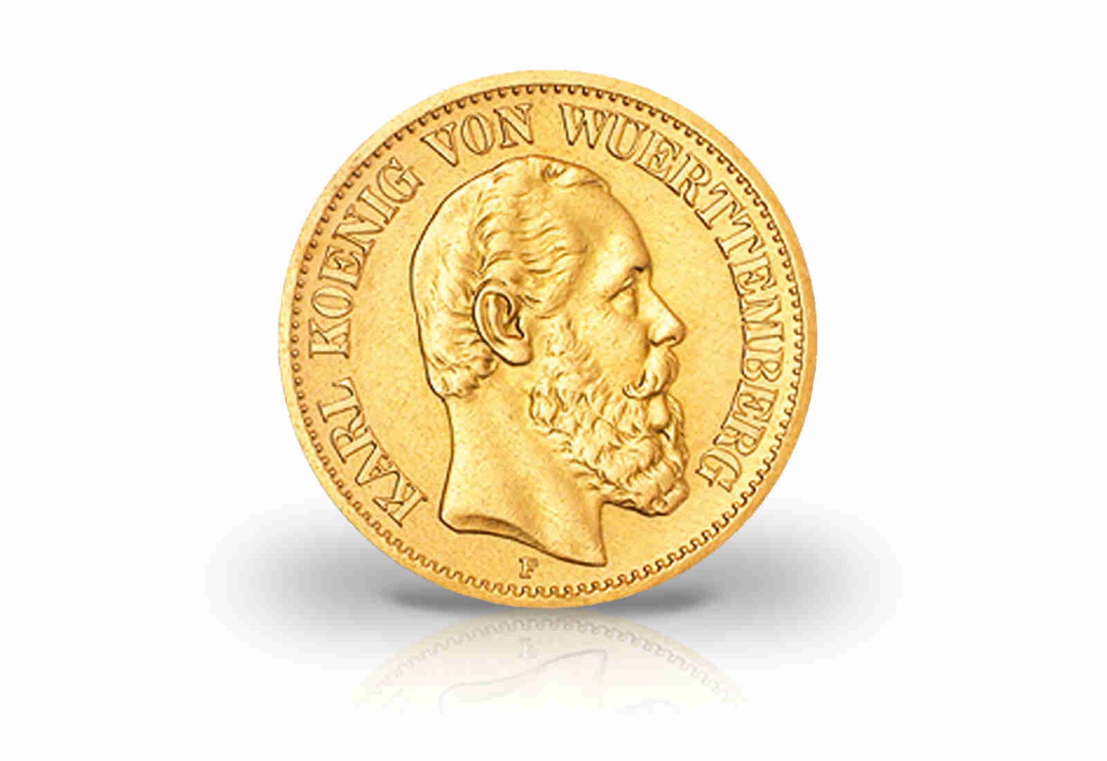 10 Mark Goldmünze 1872 Deutsches Kaiserreich Württemberg König Karl Jaeger-Nr. 289