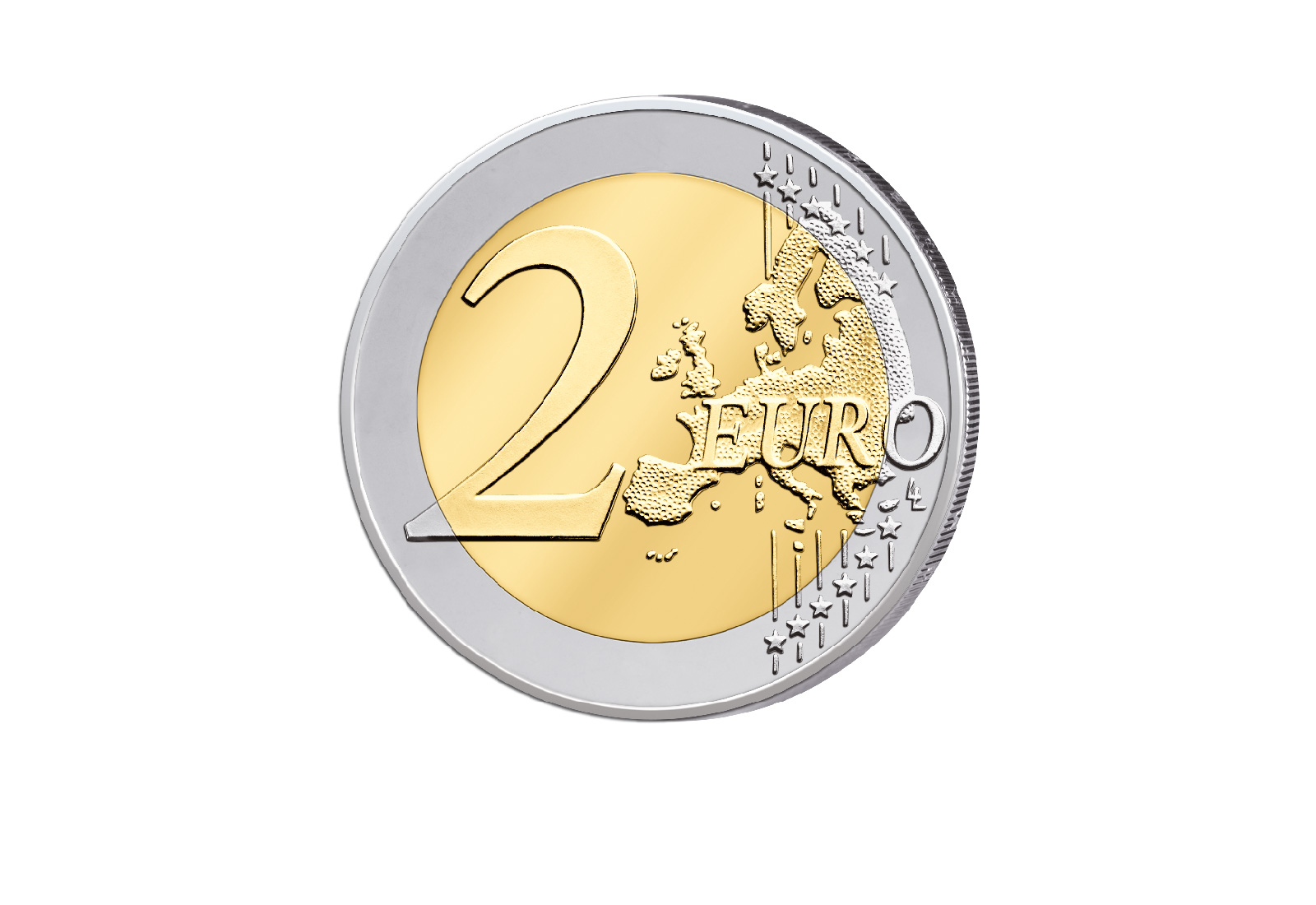 2 Euro mit Farbapplikation Lissabon - Portugal