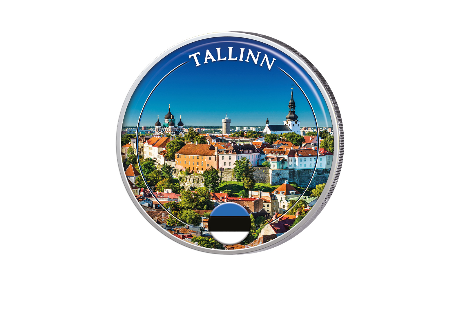 2 Euro mit Farbapplikation Tallinn - Estland