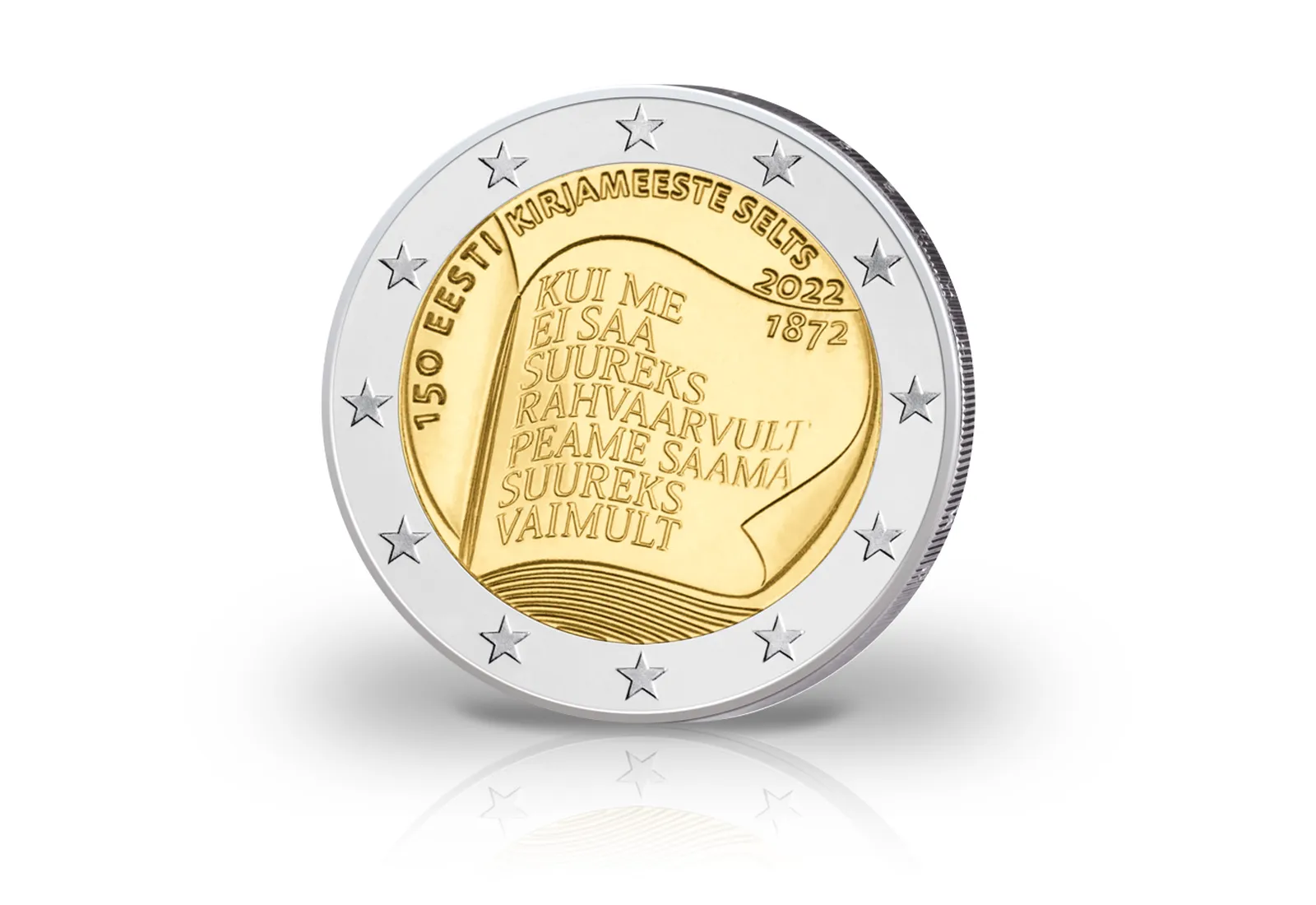 2 Euro 2022 Estland 150. Jahrestag der Gründung der estn. Literaturgesellschaft