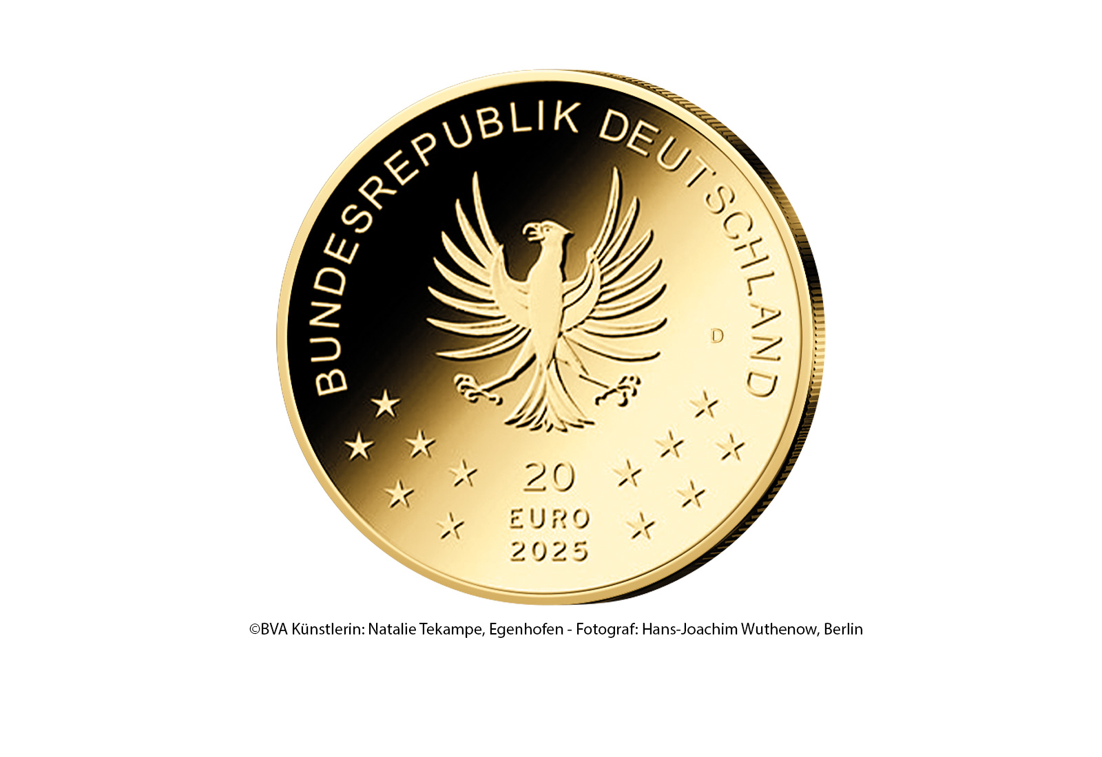 20 Euro 2025 Goldmünze Deutschland Luchs Prägestätte D (München)