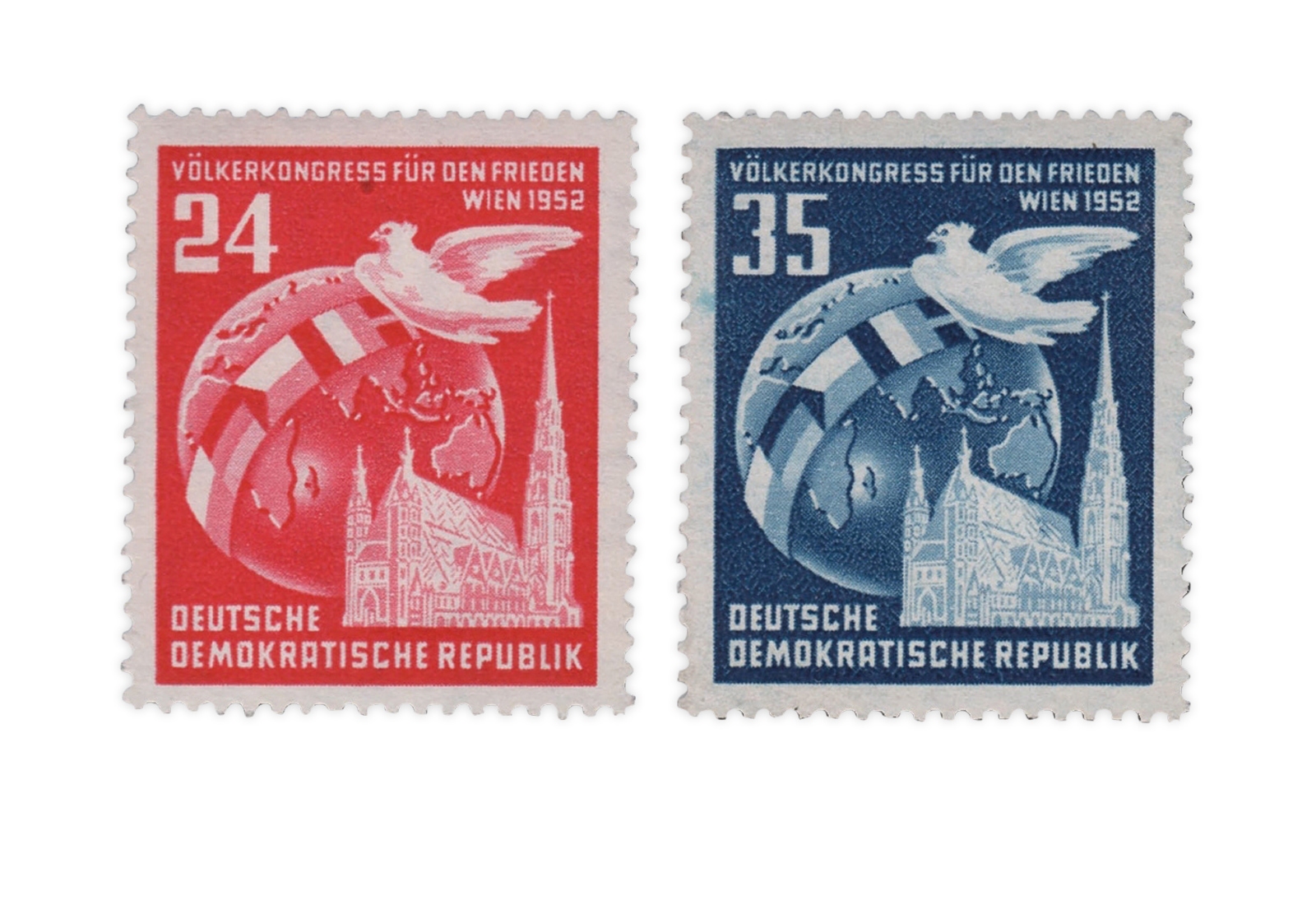 Briefmarken DDR Völkerkongress für den Frieden 1952 Michel-Nr. 320-321 gestempelt