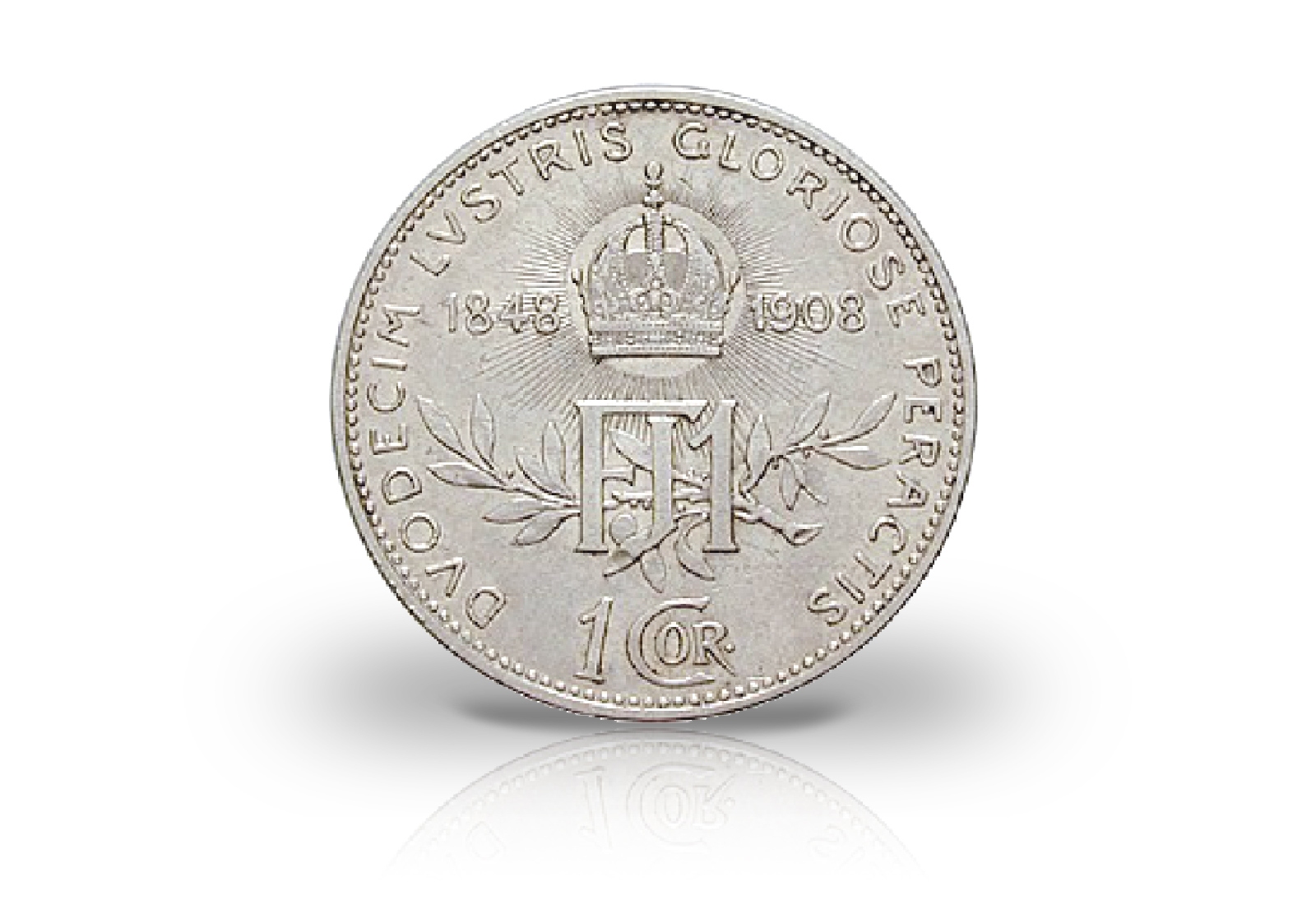 1 Korona Silbermünze 1908 Österreich Kaiser Franz Joseph I.