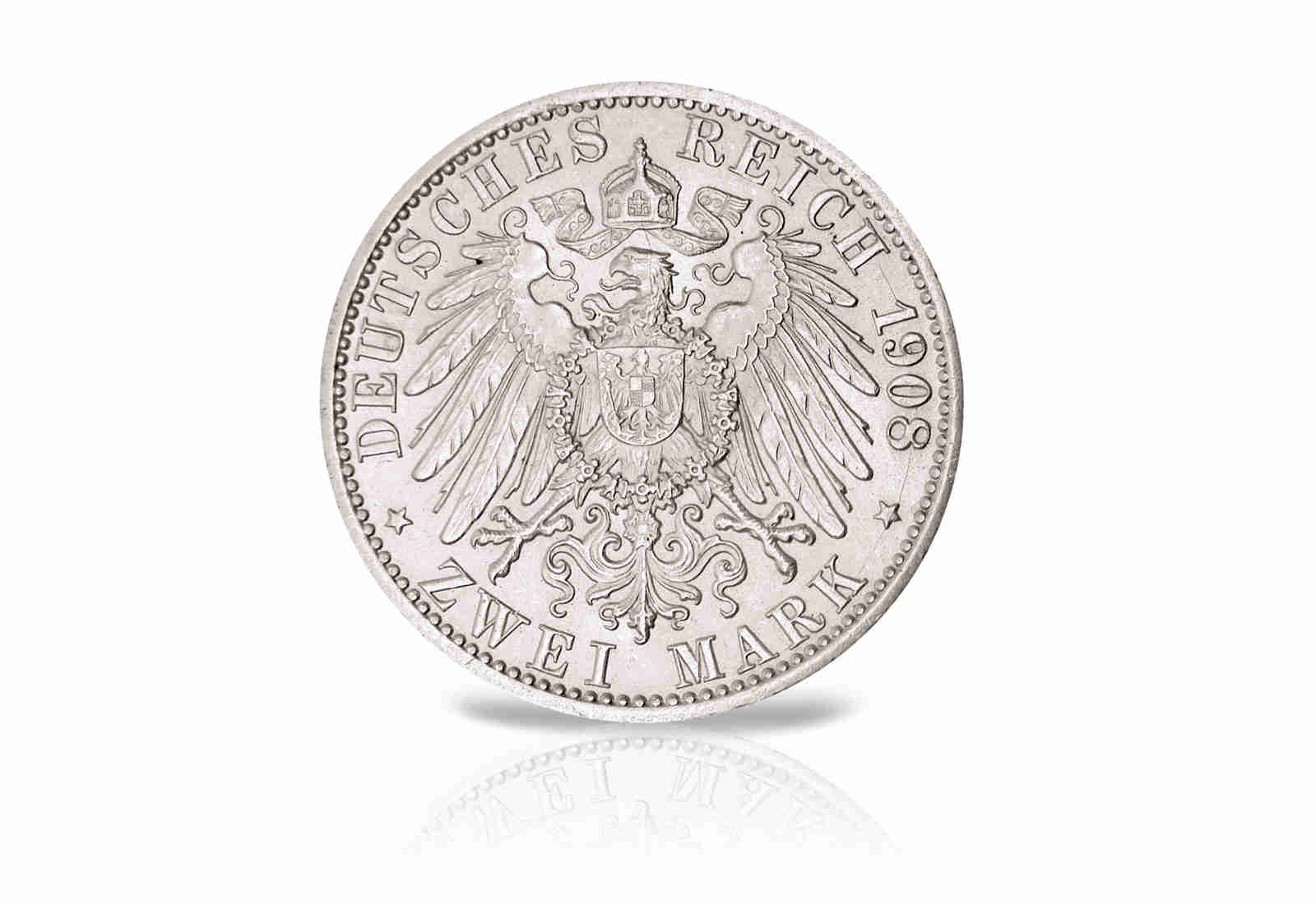 2 Mark 1908 Deutsches Kaiserreich Uni Jena Sachsen-Weimar-Eisenach Jaeger-Nr. 160