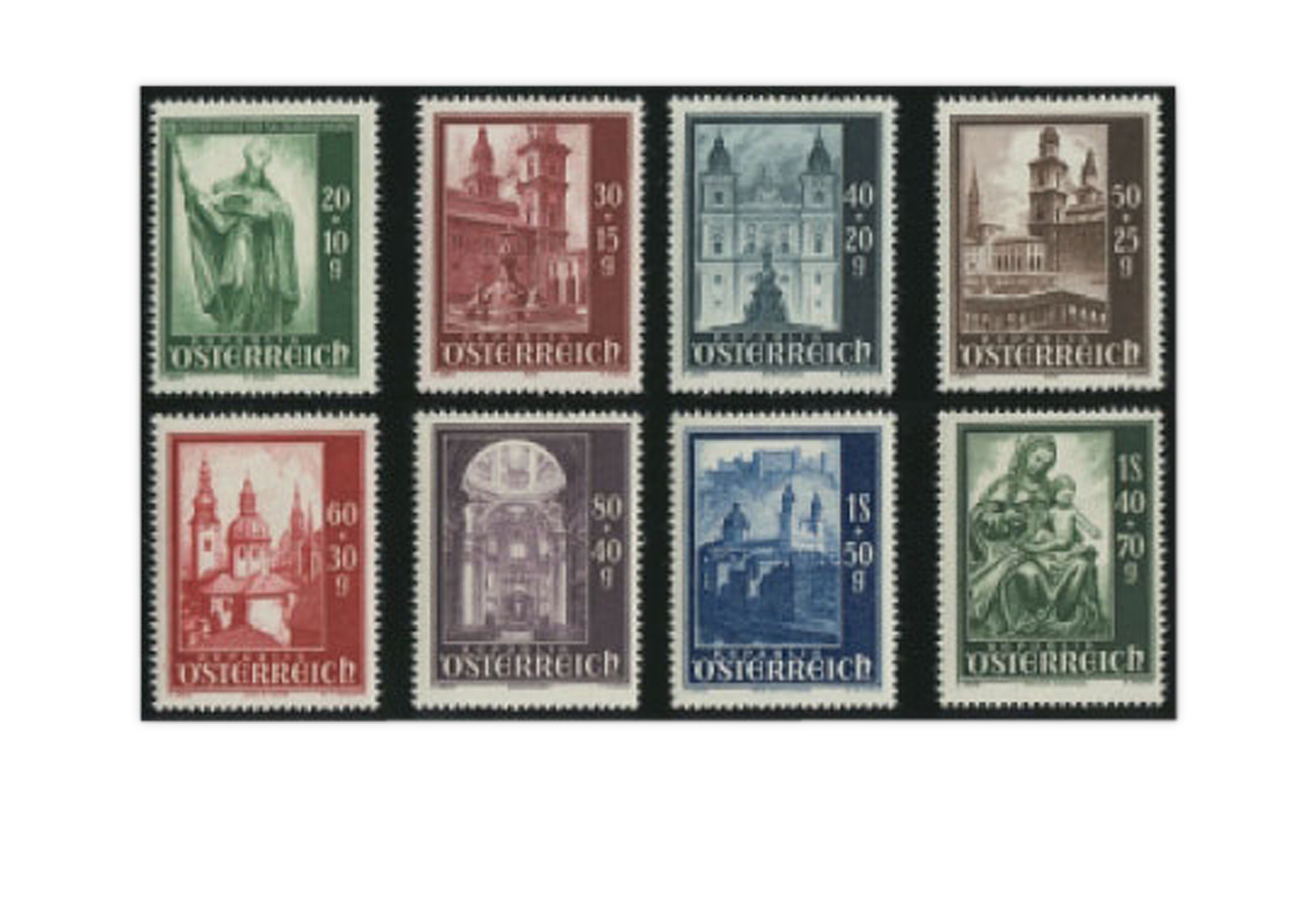 Österreich Salzburger Dom Mi.Nr. 885/892 Falz