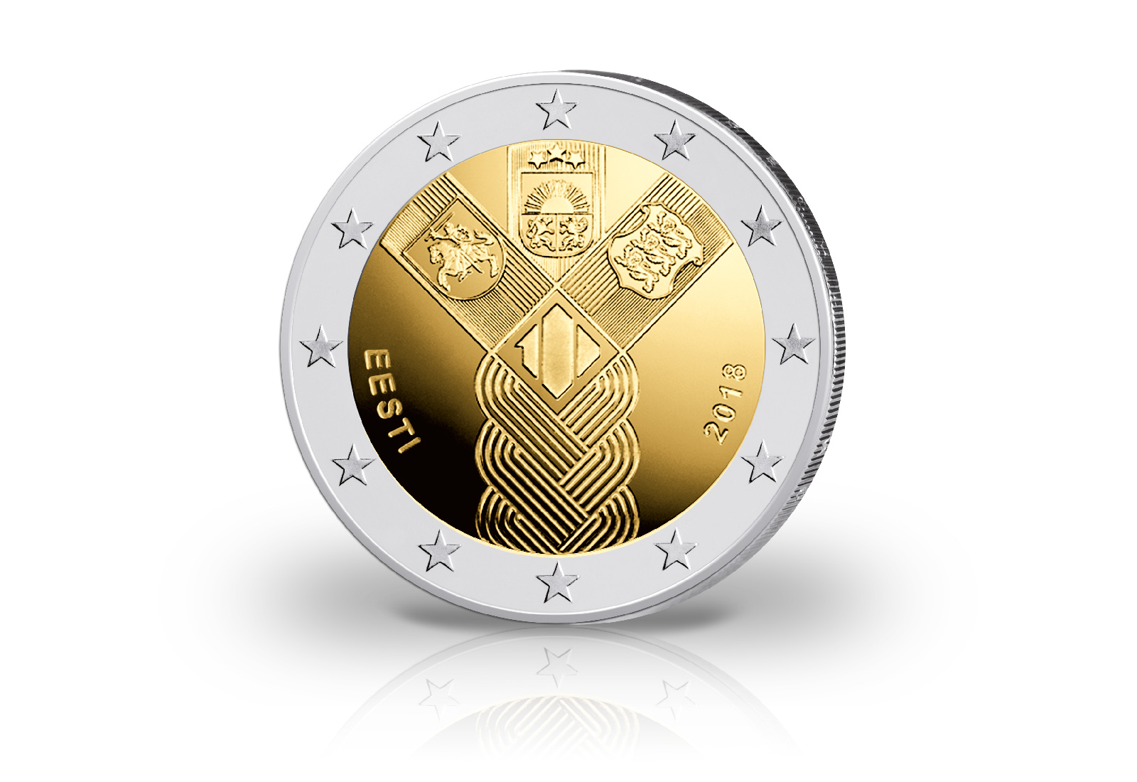 2 Euro 2018 Estland 100 Jahre Unabhängigkeit Baltische Gemeinschaftsausgabe