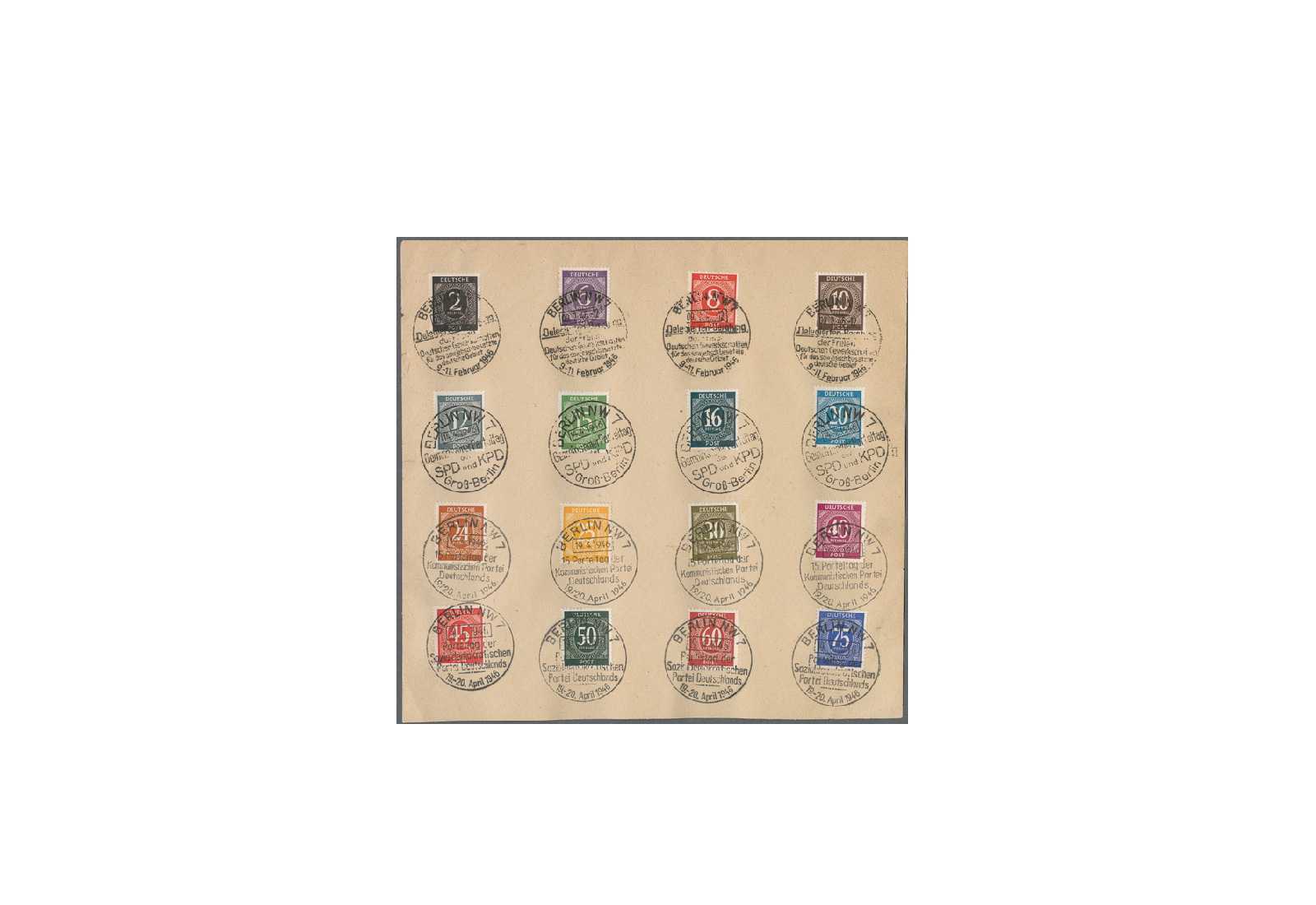 Briefmarken Alliierte Besetzung Kontrollrat I 1946 Michel-Nr. ex 911-937 gestempelt