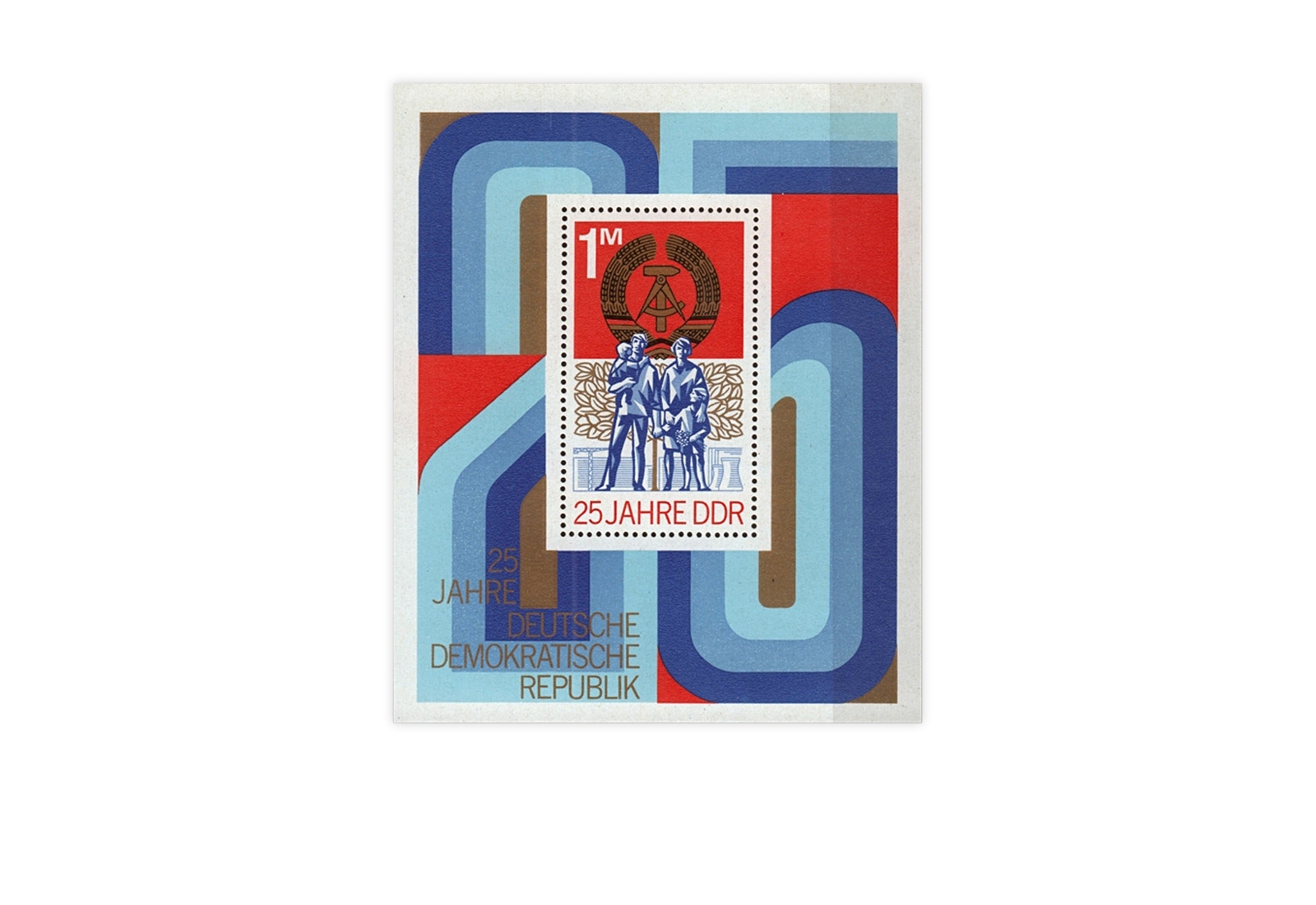 DDR Block 41 25 Jahre DDR 1974 gestempelt