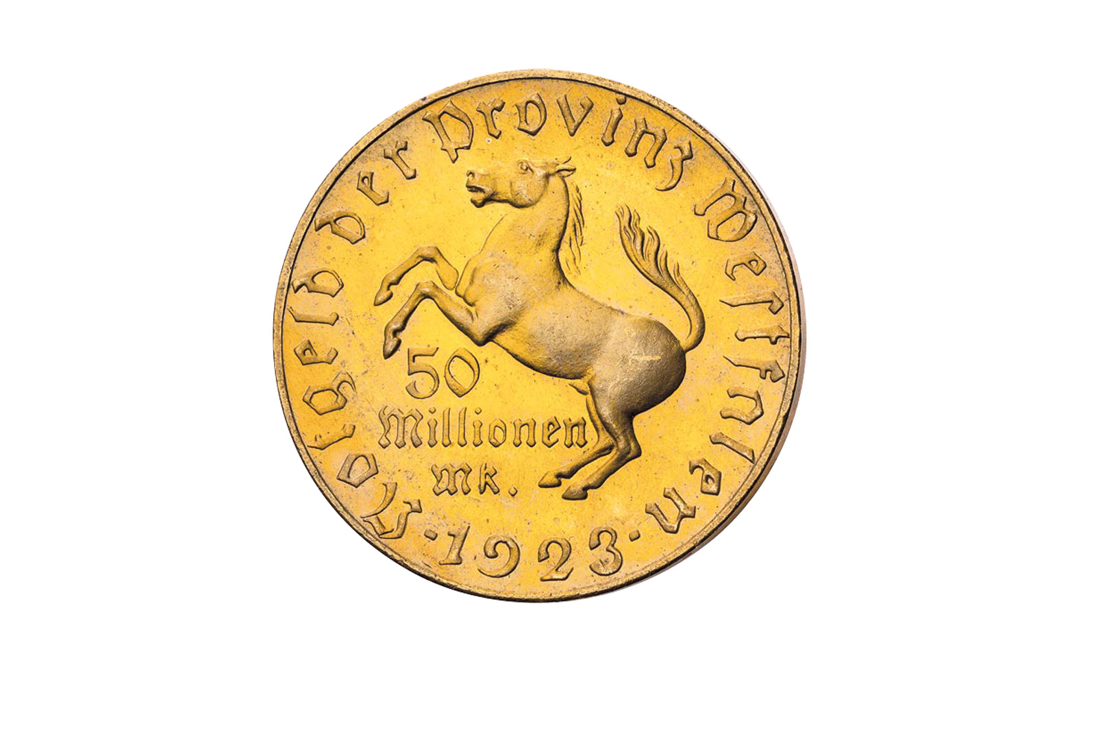 50 Millionen Mark 1923 Notgeldmünze Westfalen Jaeger-Nr. N23 b