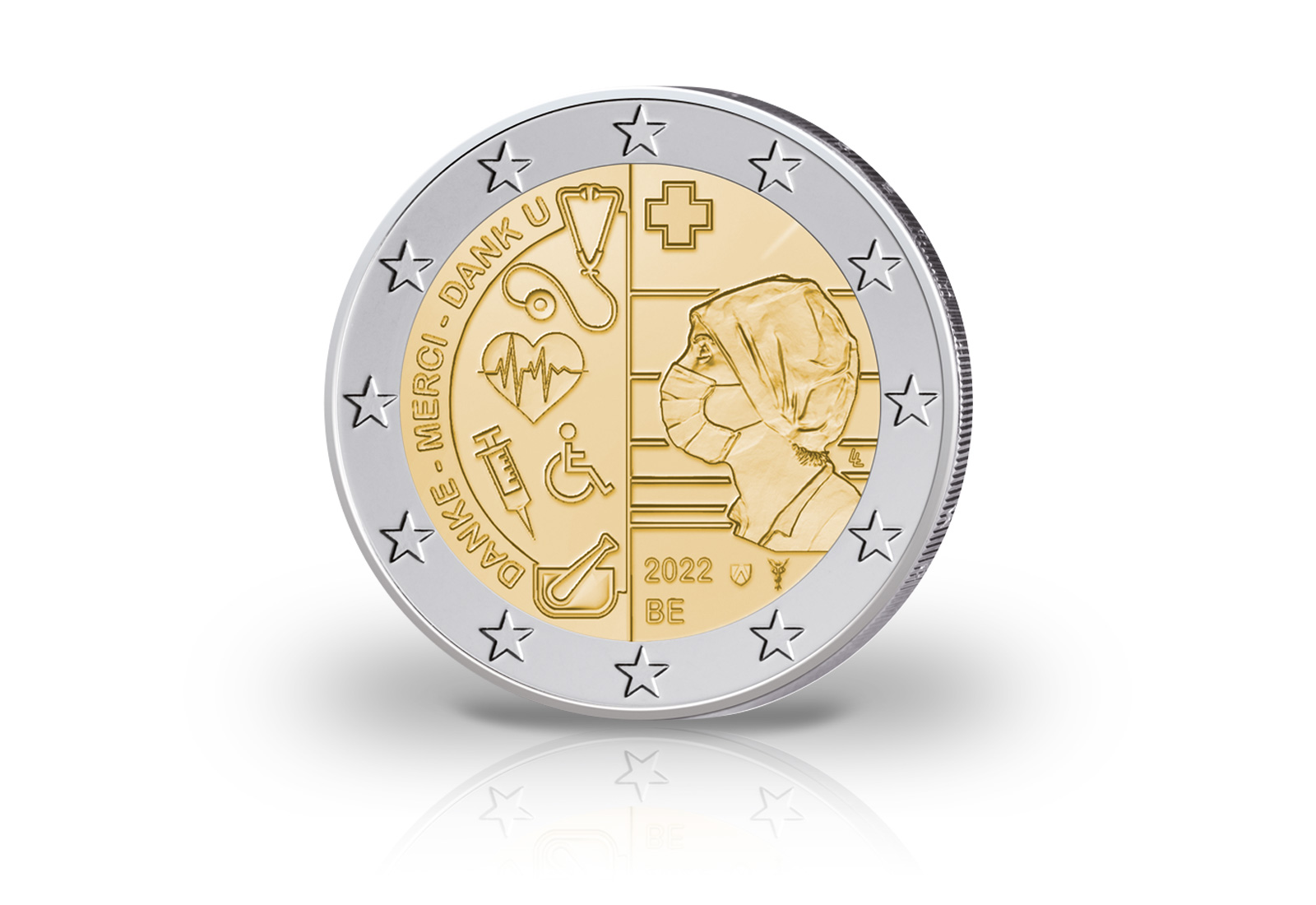2 Euro 2022 Belgien Pflege in der Coronapandemie st in Coincard
