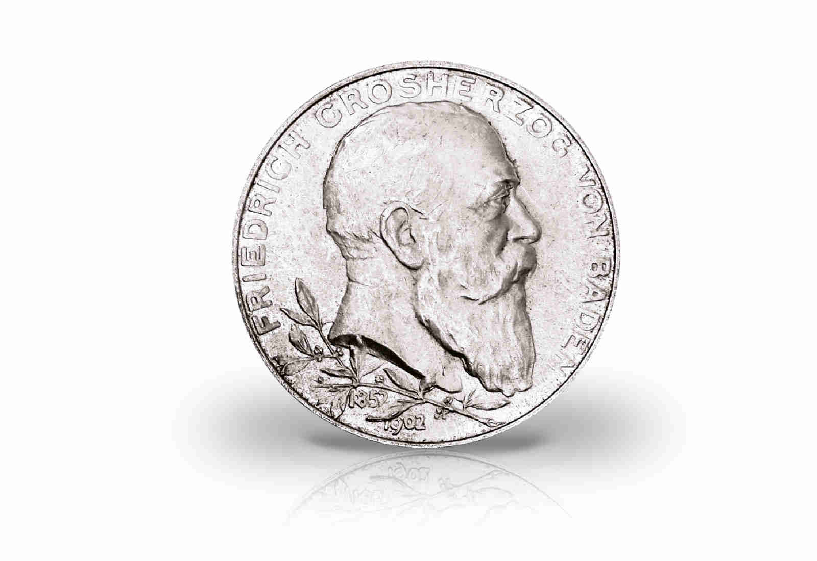 2 Mark 1902 Deutsches Kaiserreich Baden Friedrich I. Regierungsjub. Jaeger 30