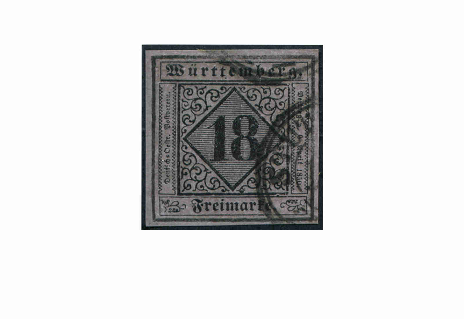 Briefmarke Altdeutschland Württemberg Freimarke 1851 Michel-Nr. 5 gestempelt