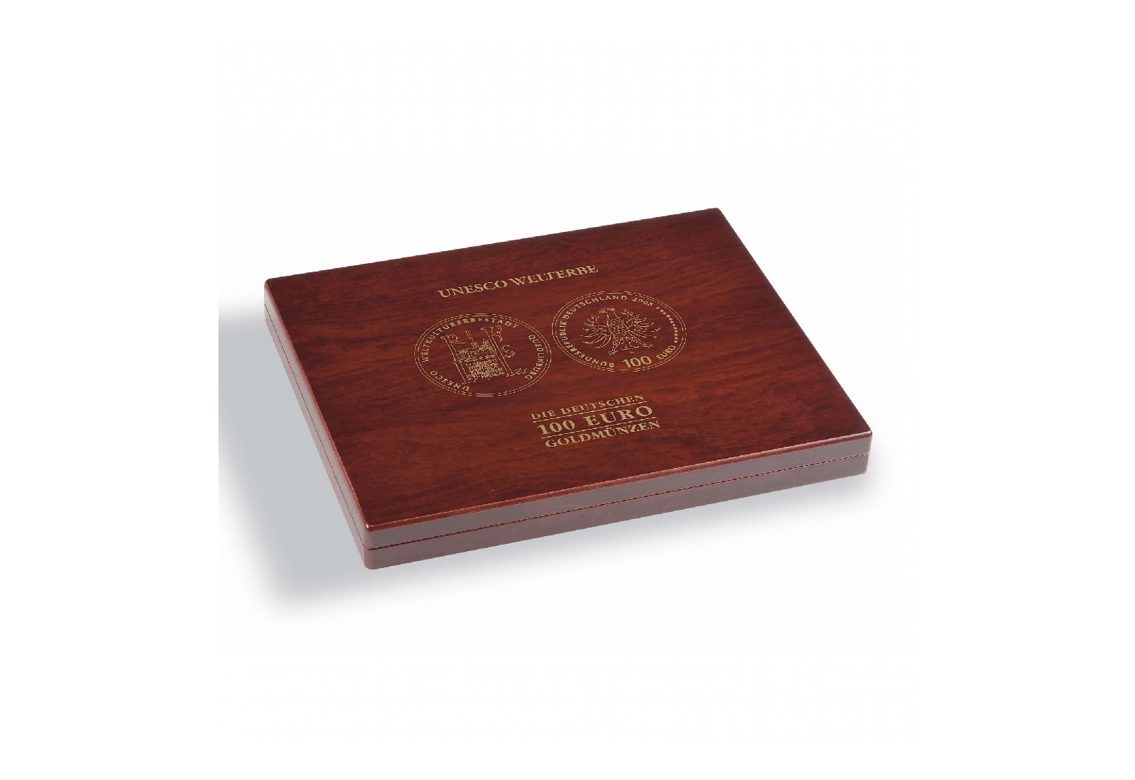 Münzkassette aus Holz für 100 Euro Gold "UNESCO Welterbe"