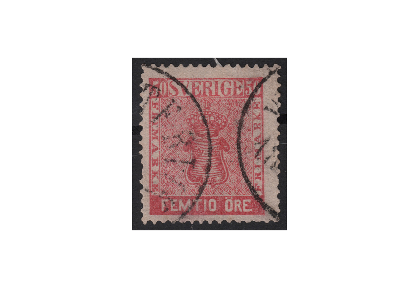 Schweden Freimarke: Reichswappen 1858 SWE Michel Nr. 12b gestempelt