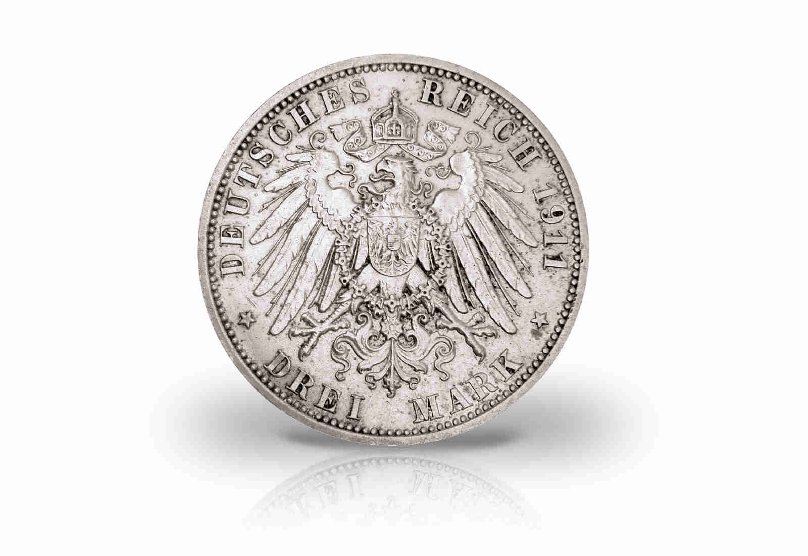 3 Mark 1911 Deutsches Kaiserreich Schaumburg-Lippe Tod Georg Jaeger-Nr. 166