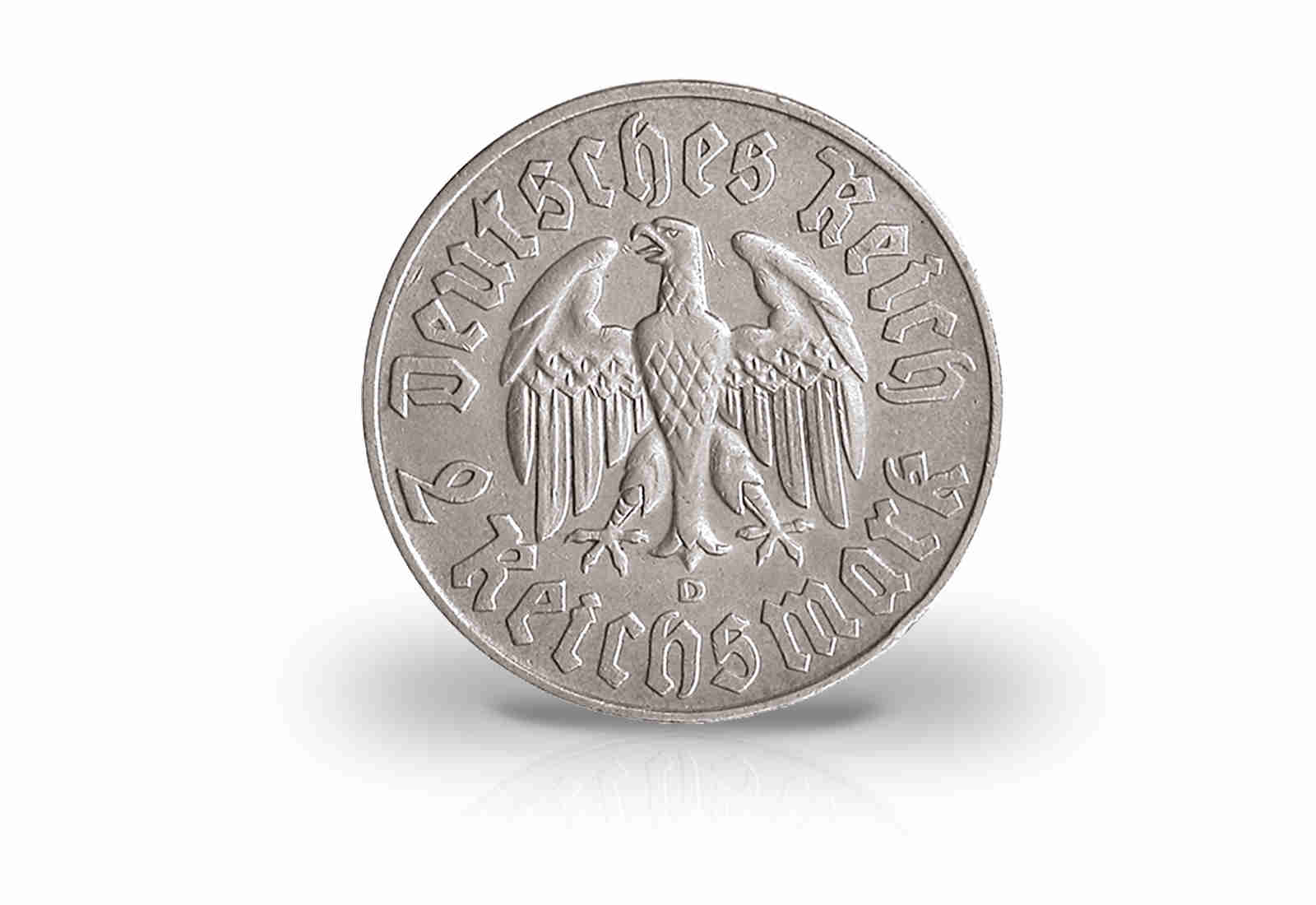 2 Reichsmark 1933 Drittes Reich Martin Luther Prägestätte J Jaeger-Nr. 352
