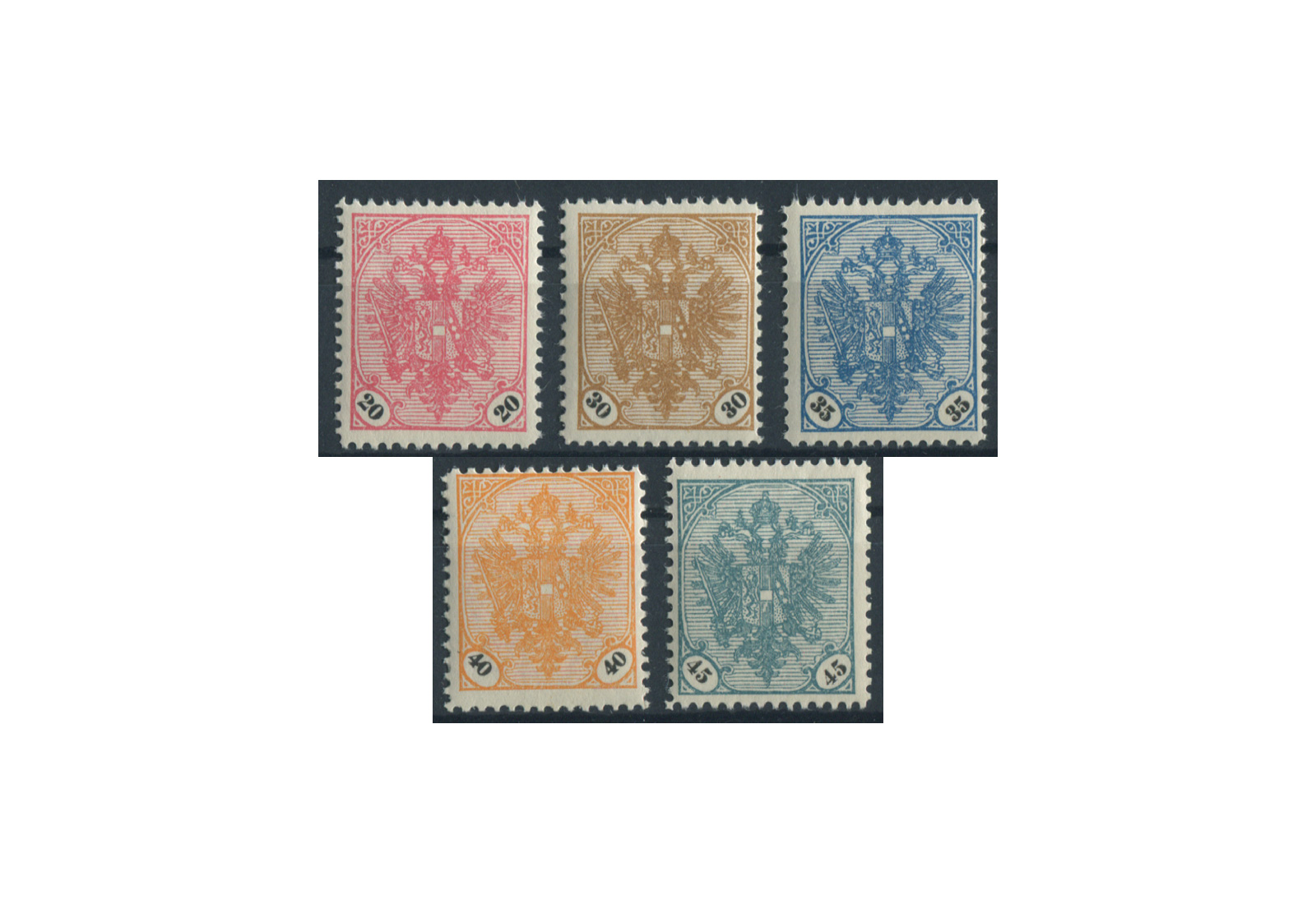 Bosnien/Herzegowina Freimarken Doppeladler Mi.Nr. 24/28 Falz