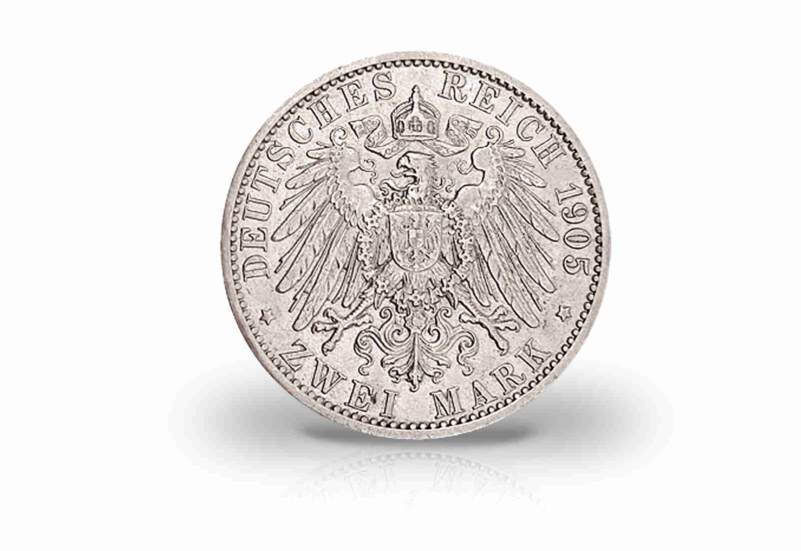 2 Mark 1905-1914 Deutsches Kaiserreich Sachsen König Friedrich August III. Jaeger-Nr. 134