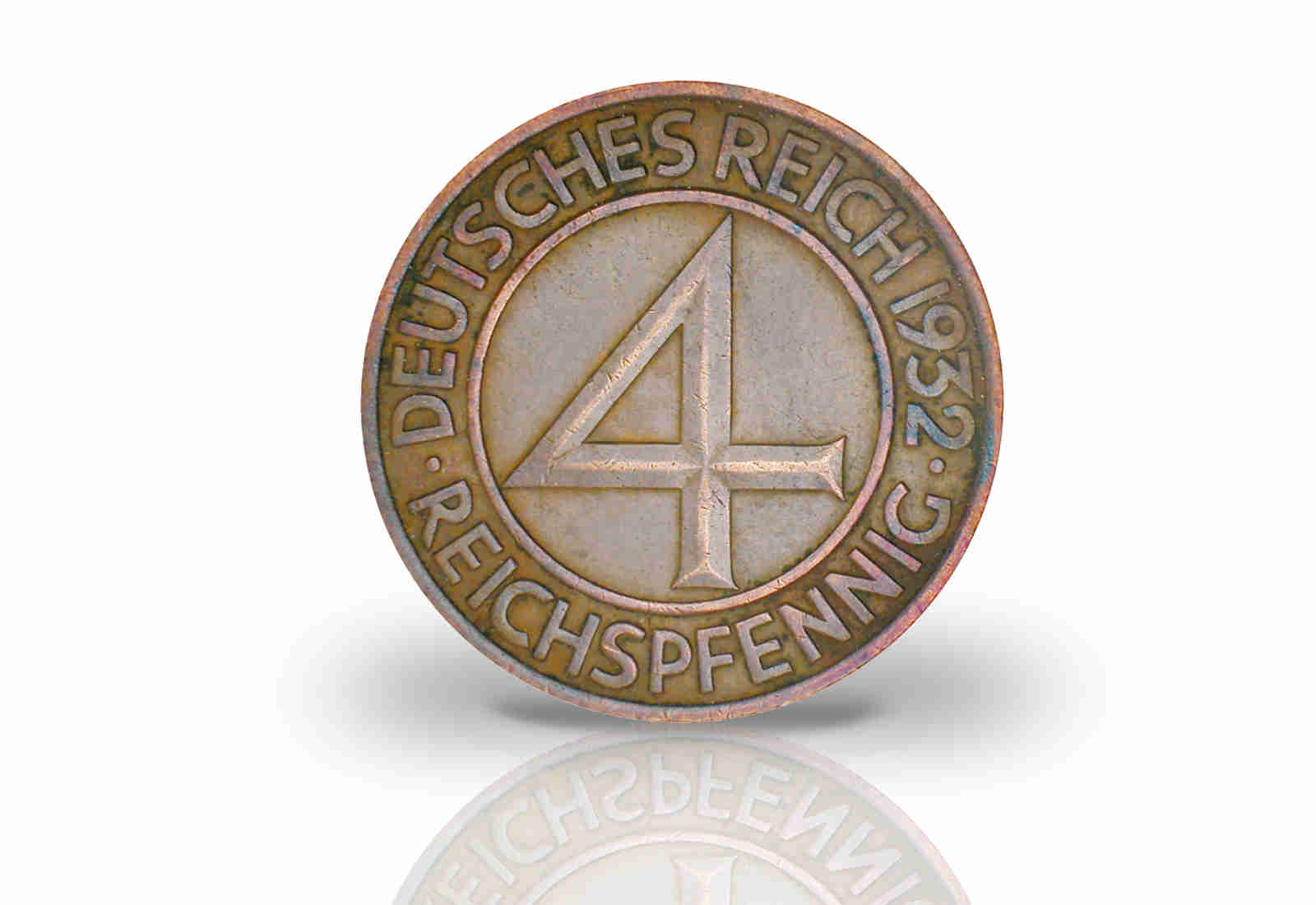 4 Pfennig 1932 Weimarer Republik Brüningtaler Prägestätte D Jaeger-Nr. 315