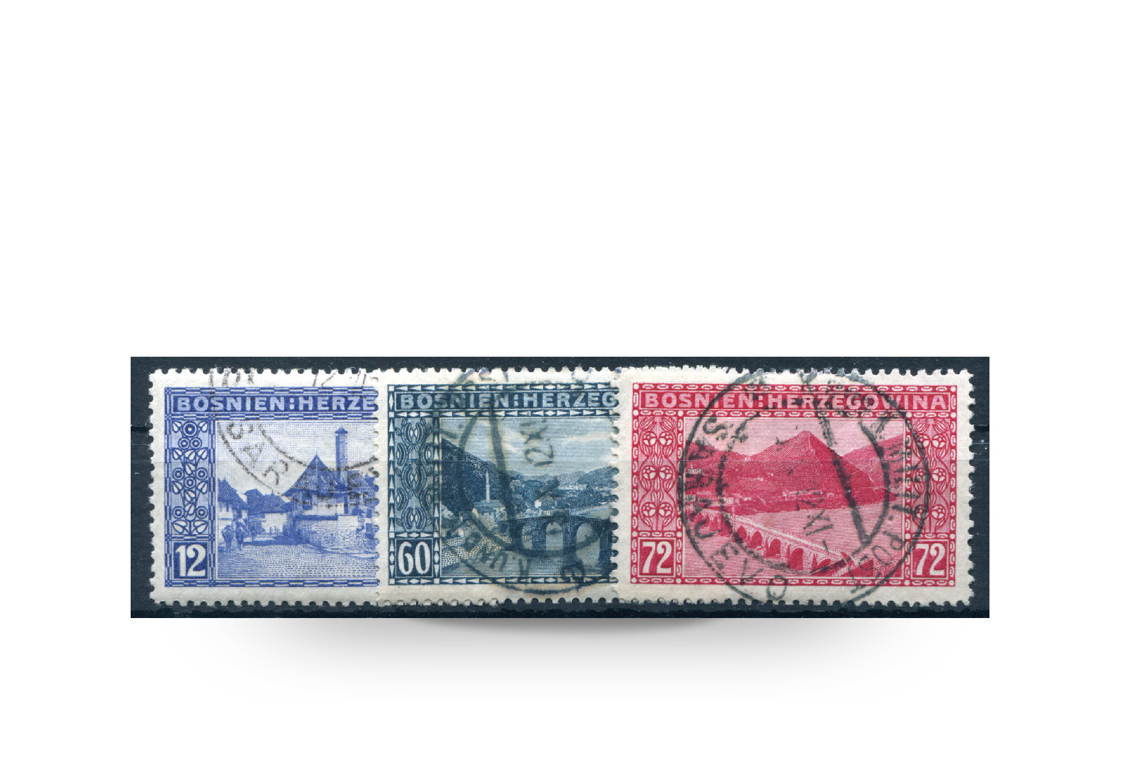 Briefmarke Österreich/Bosnien Herzegowina 1912 Michel-Nr. 61-63 postfrisch