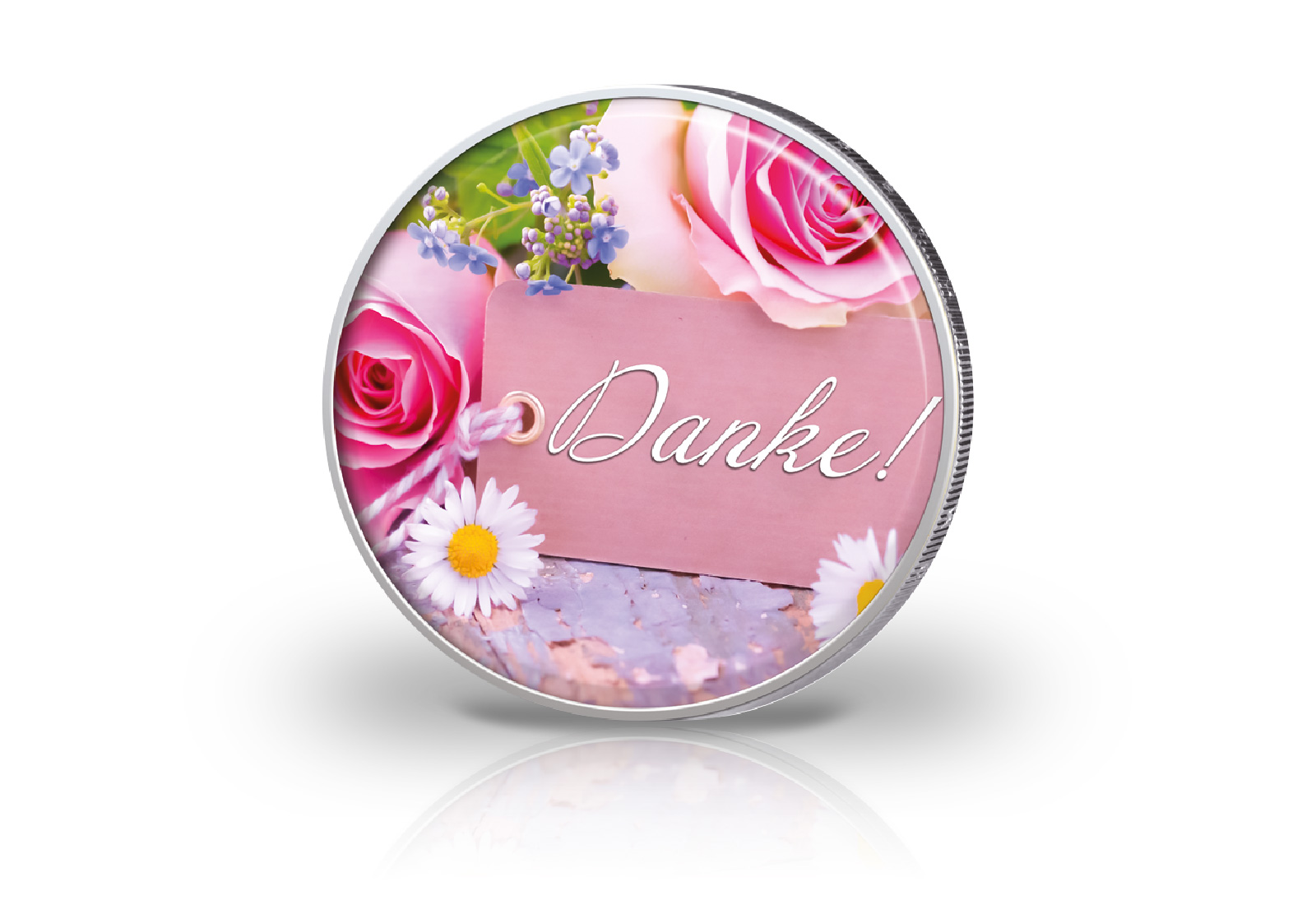 2 Euro mit Farbmotiv Danke