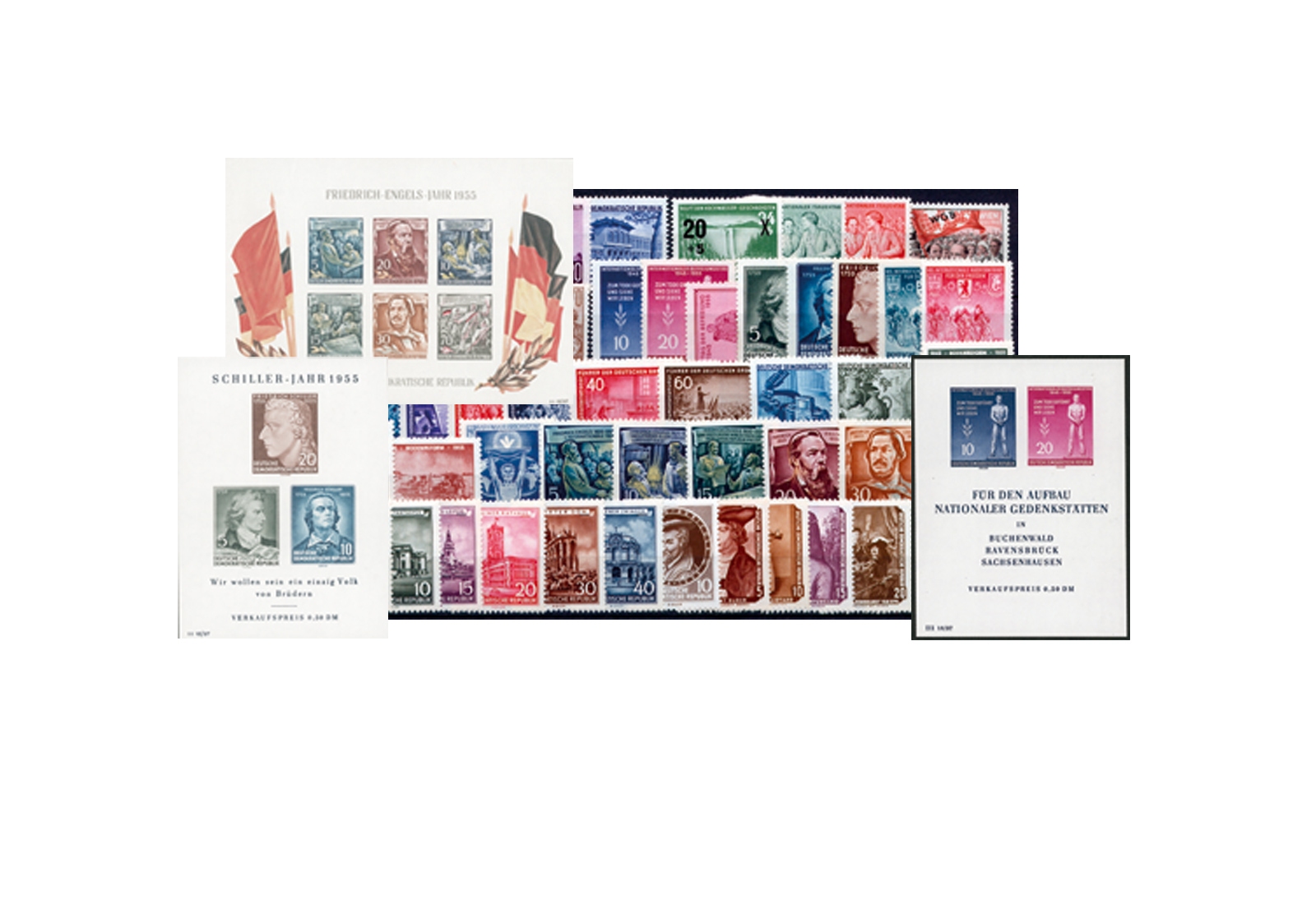 DDR Jahrgang 1955 postfrisch komplett mit Block 11-13