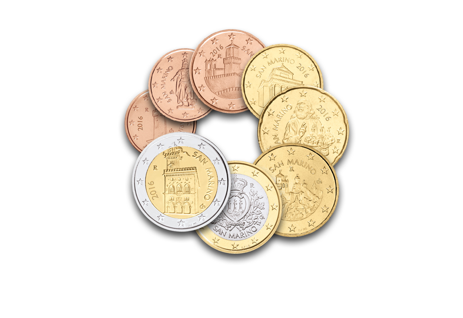 Kursmünzensatz 2016 San Marino st im Blister