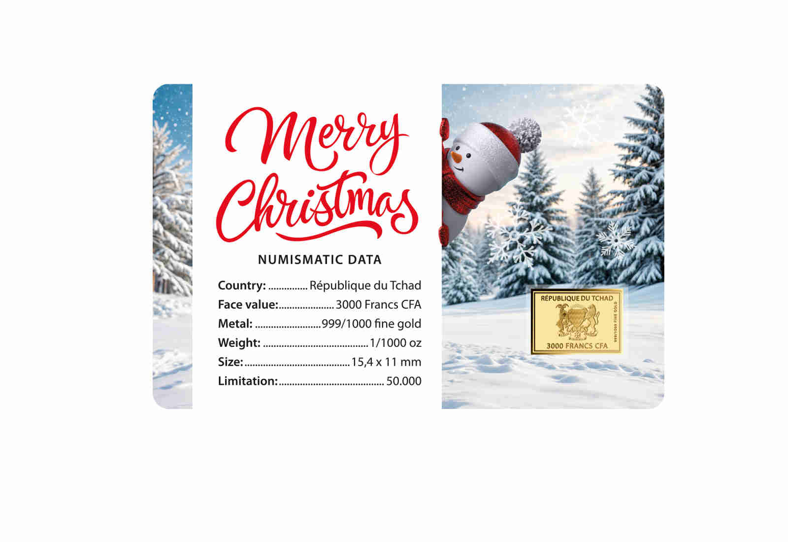 Goldmünze Motiv "Weihnachtsbaum" Coincard 999/1000 Gold Geschenk