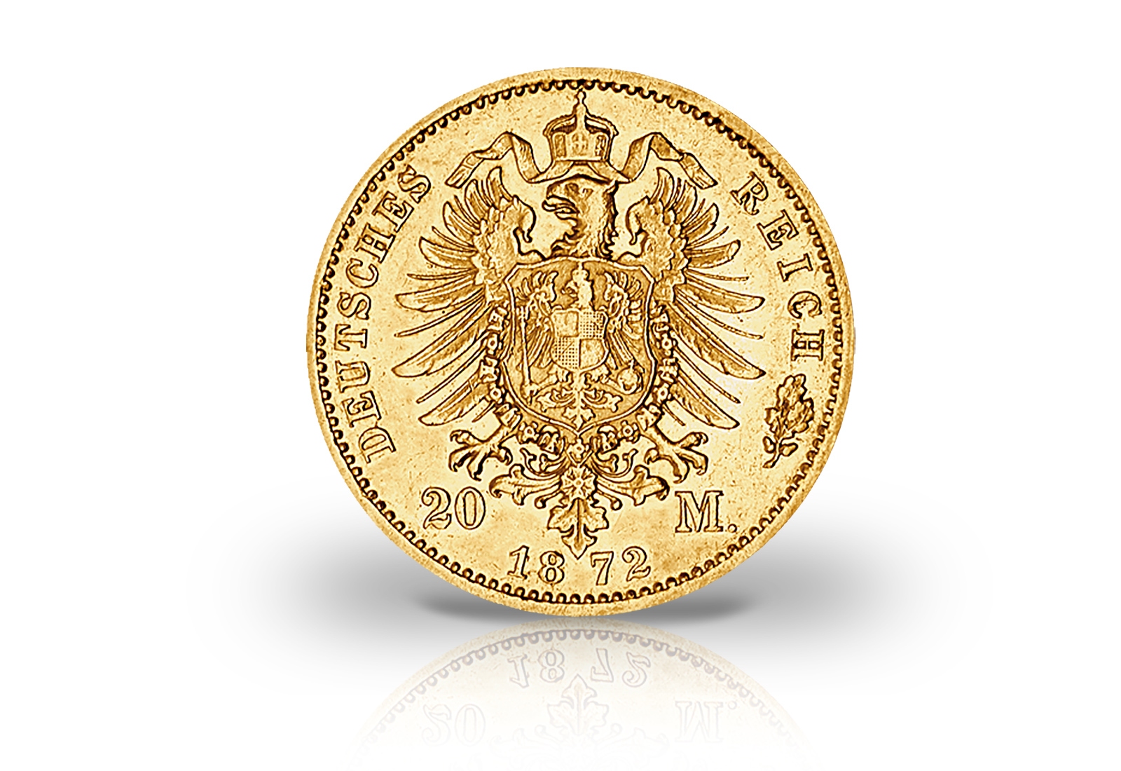 20 Mark Goldmünze 1871-1873 Deutsches Kaiserreich Preußen Kaiser Wilhelm I. Jaeger-Nr. 243