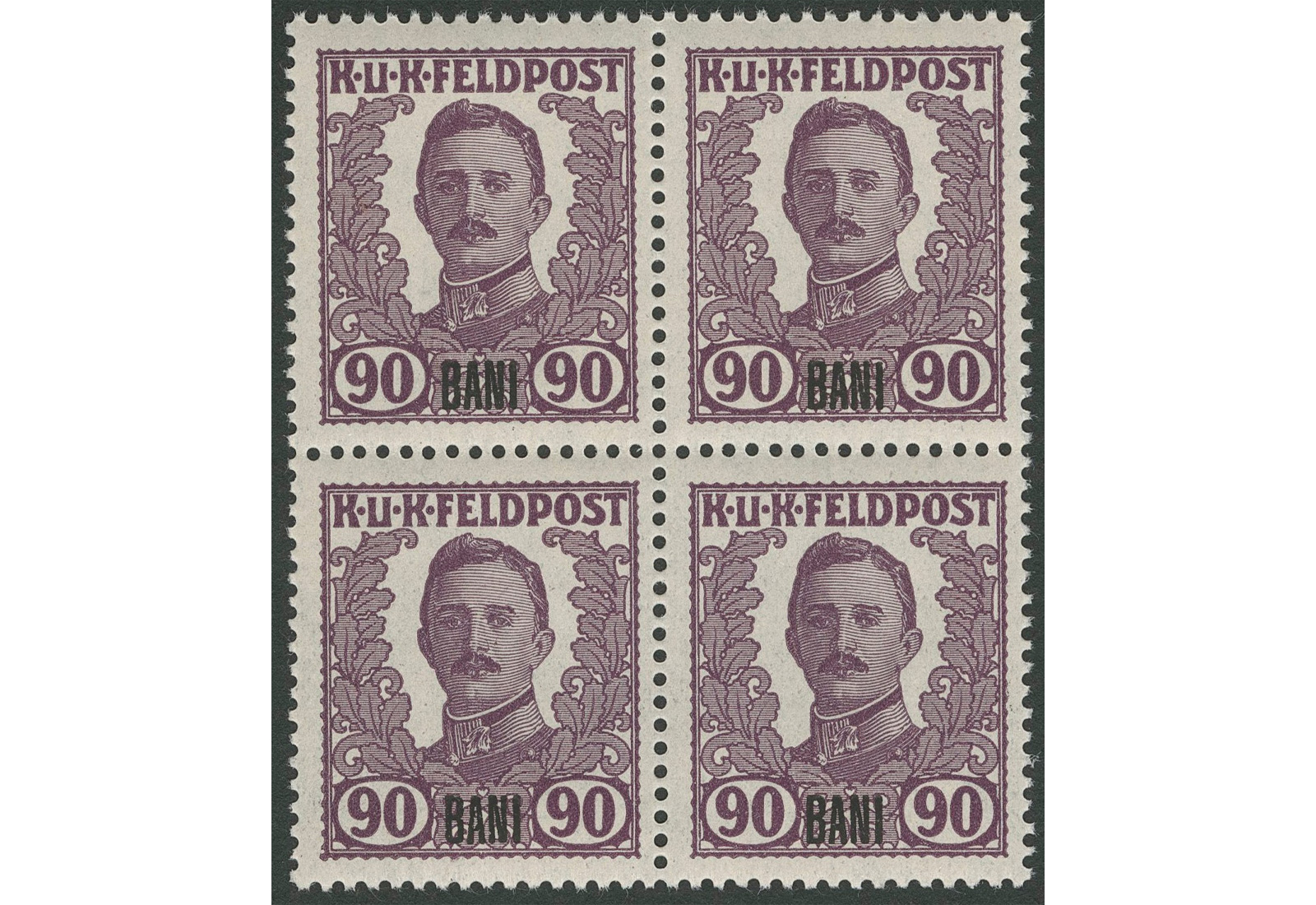 Ausgabe für Rumänien XIII **VB Österr.-ungar.Feldpost 90 Bani
