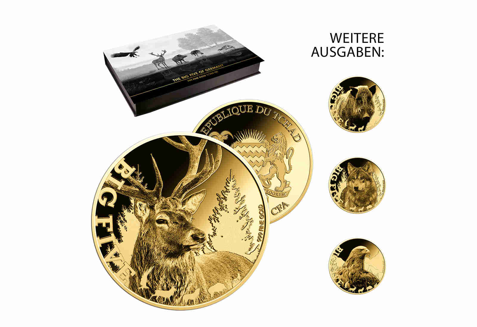 Goldmünzen-Kollektion "Big Five Germany" im Sammler-Service