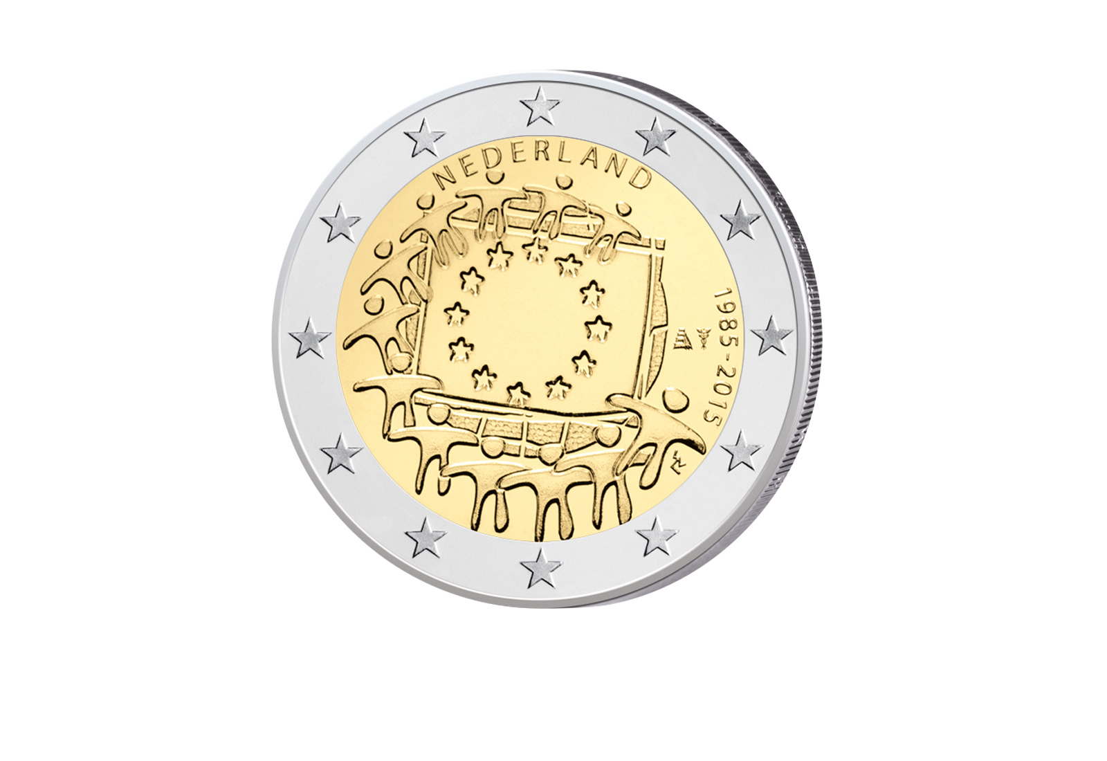 2 Euro 2015 Niederlande 30 Jahre Europaflagge bfr.