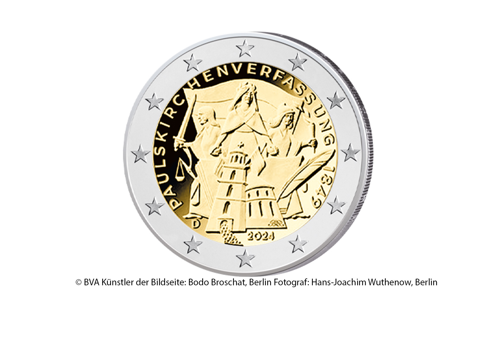 2 Euro 2024 Deutschland 175 Jahre Paulskirchenverfassung bfr. u. Wahl