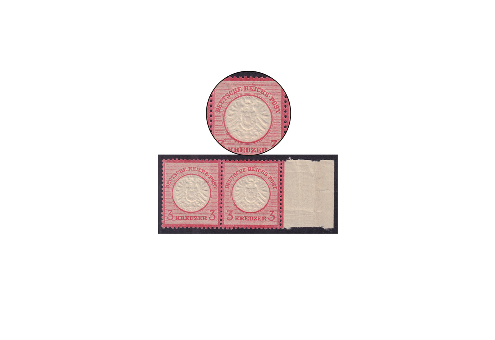 Deutsches Reich 1872 Brustschild mit PLF Michel Nr. 25 XXVIII postfrisch Paar