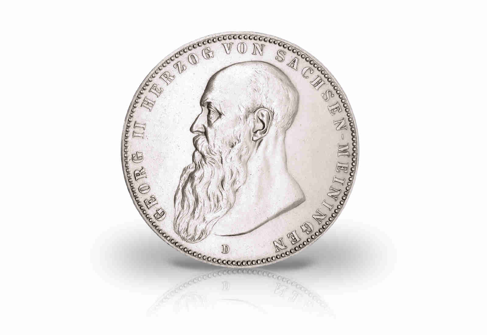 3 Mark 1908-1913 Deutsches Kaiserreich Sachsen-Meiningen Herzog Georg II. Jaeger-Nr. 152