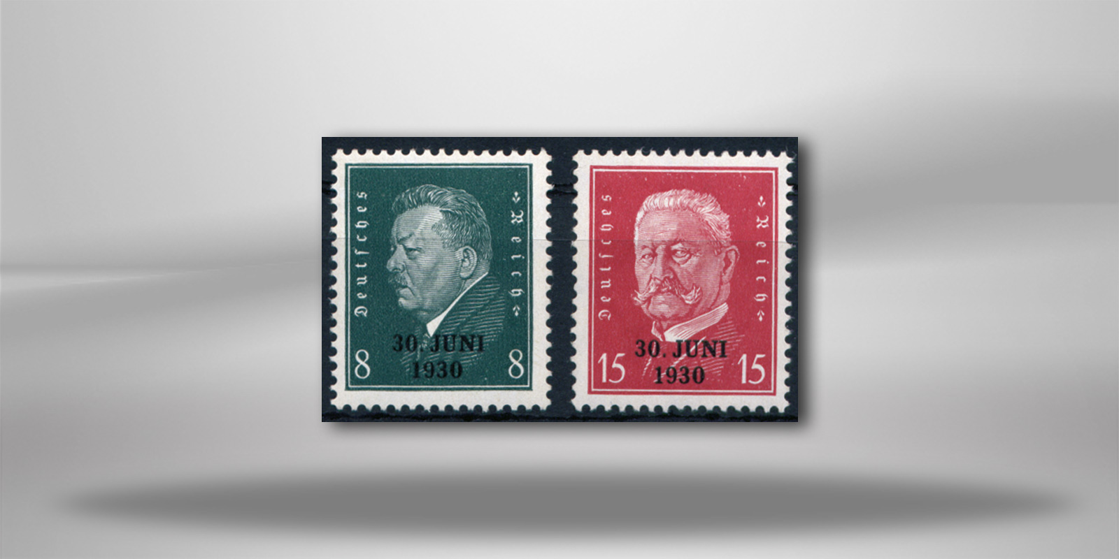 Briefmarken Deutsches Reich 1930 Michel-Nr. 444/45 mit Falz