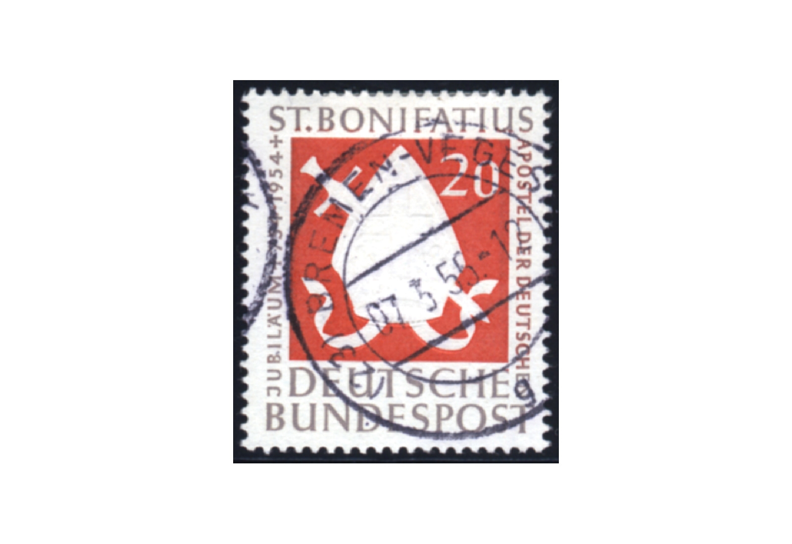 Briefmarke BRD St. Bonifatius 1954 Michel-Nr. 199 gestempelt