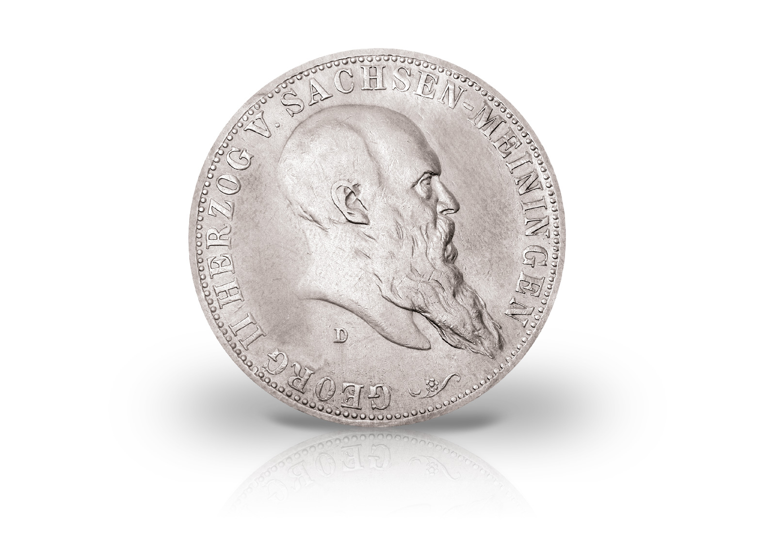 Sachsen-Meiningen 5 Mark Silbermünze 1900 - 1901 Georg II. Jaeger-Nr. 150
