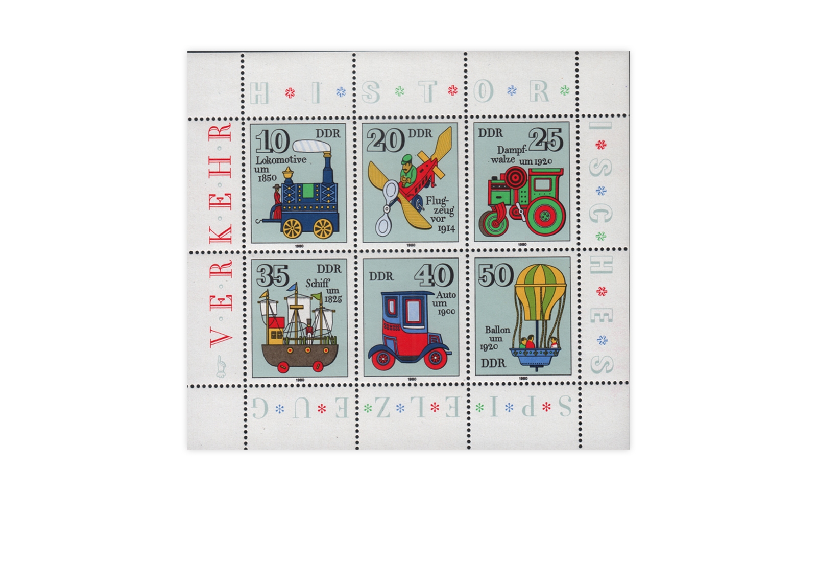 DDR Kleinbogen 1980 Michel Nr. 2566 bis 2571 gestempelt