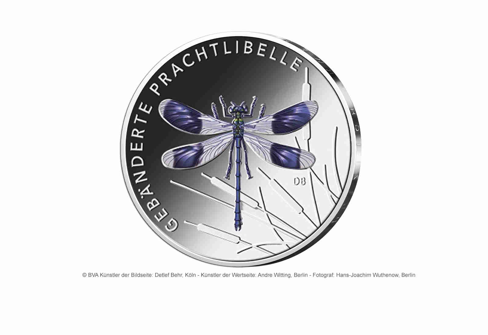 5 Euro 2023 Deutschland Gebänderte Prachtlibelle PP Prägestätte J
