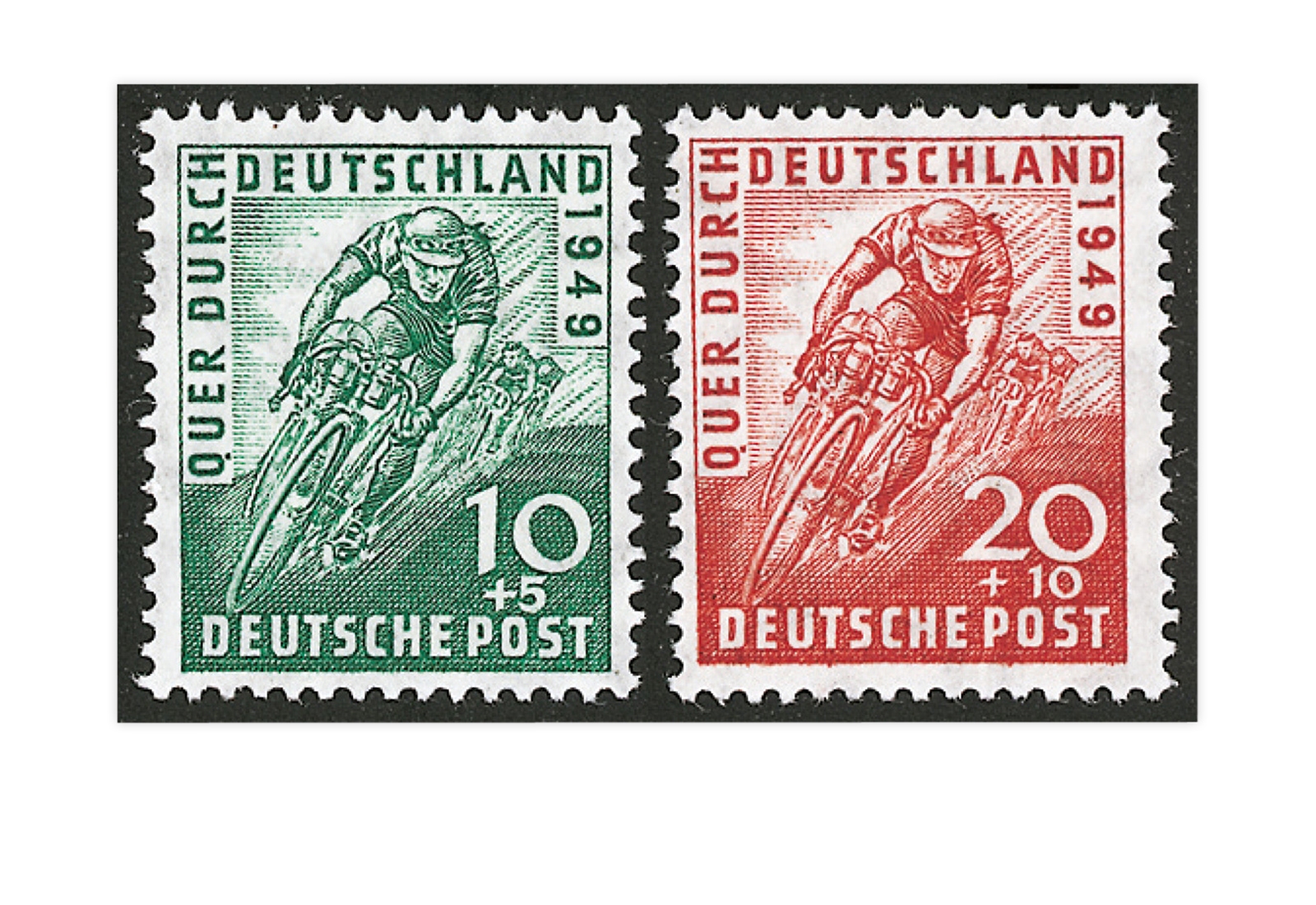 Bizone Radrennen 1949 Michel-Nr. 106/107 gestempelt