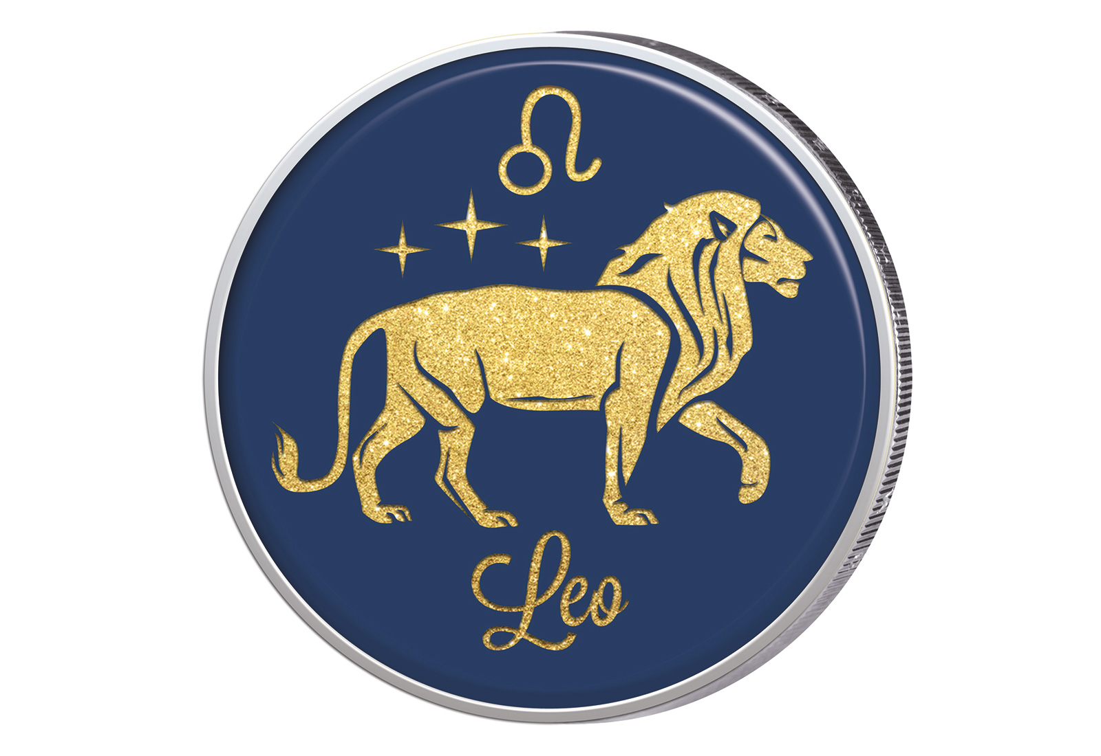 2 Euro mit Farbapplikation Sternzeichen Löwe