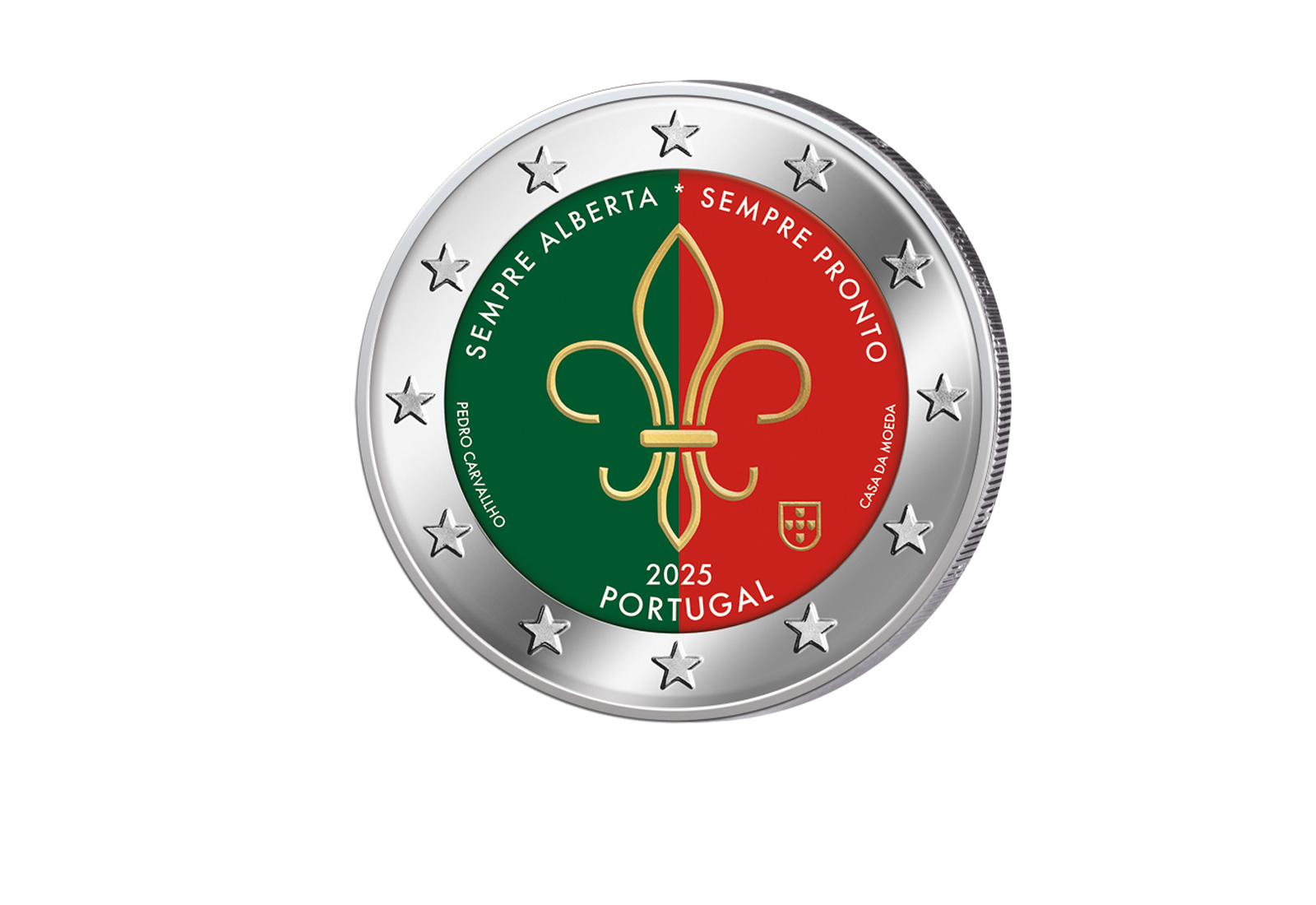2 Euro 2025 Portugal Weltpfadfinder- und Jugendbewegung mit Farbmotiv