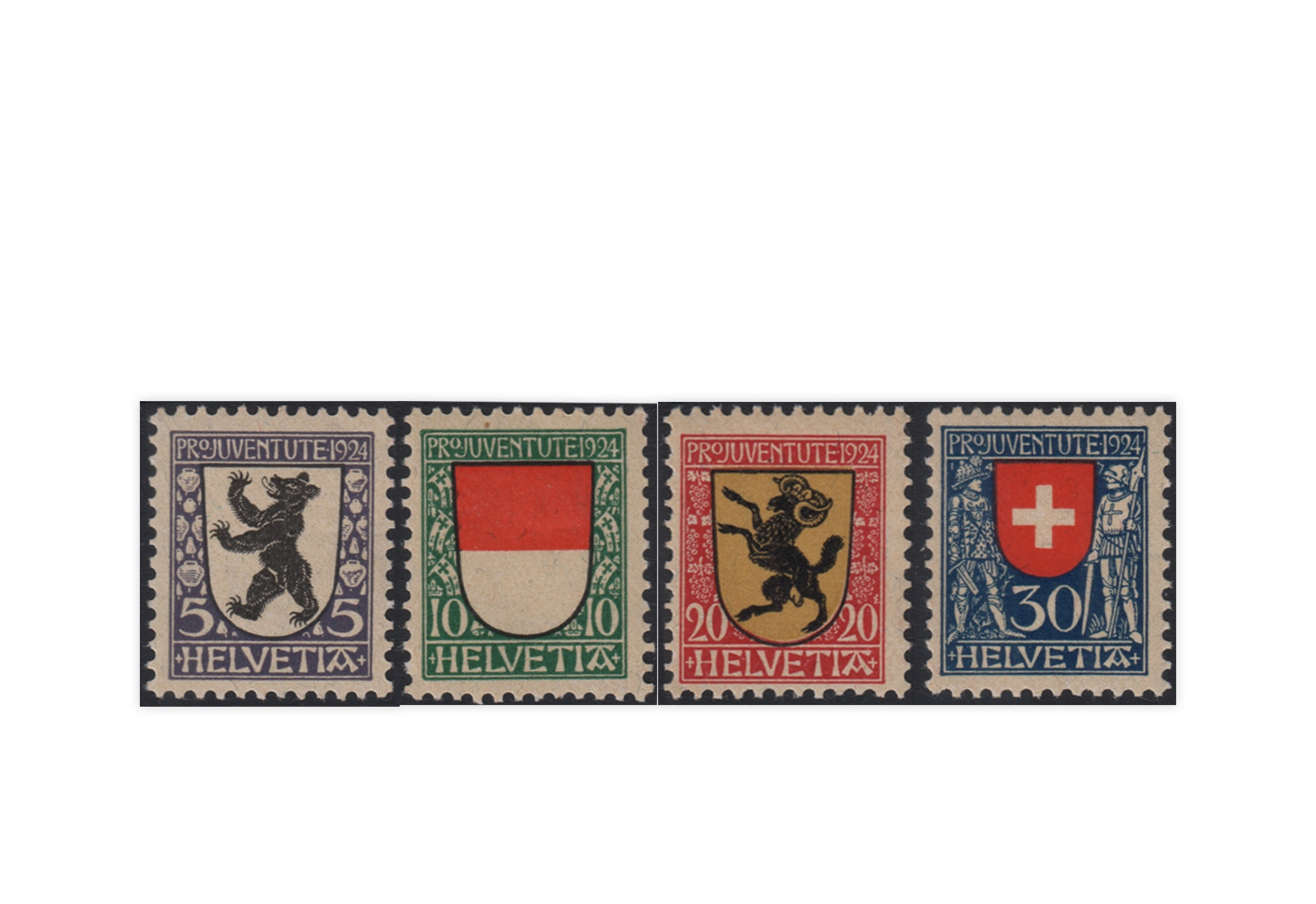 Schweiz Mi.Nr. 209/212 gest. Pro Juventute: Wappen
